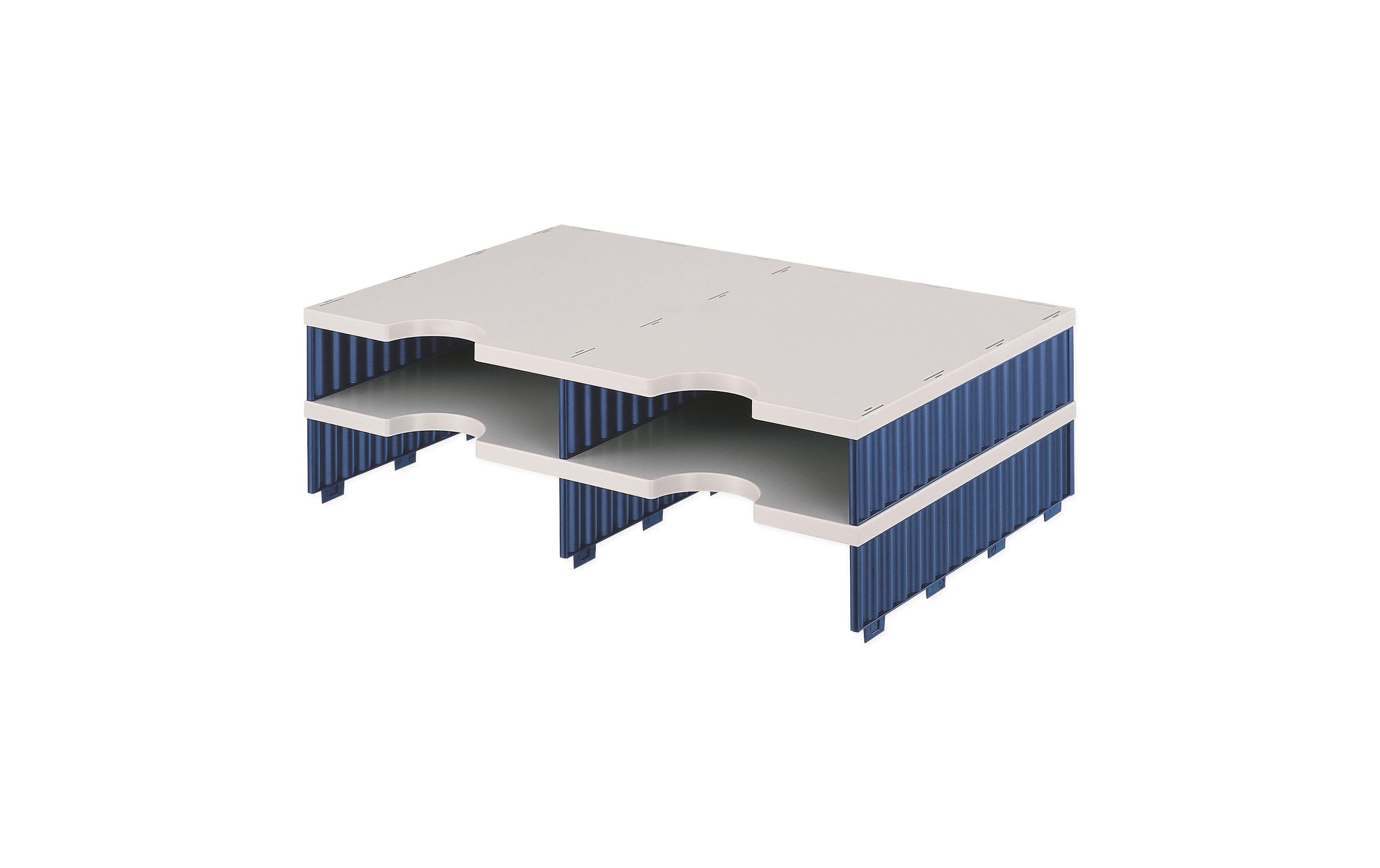 Styro Schubladen-Erweiterung Styrodoc Aufbauelement 4 Fächer, blau