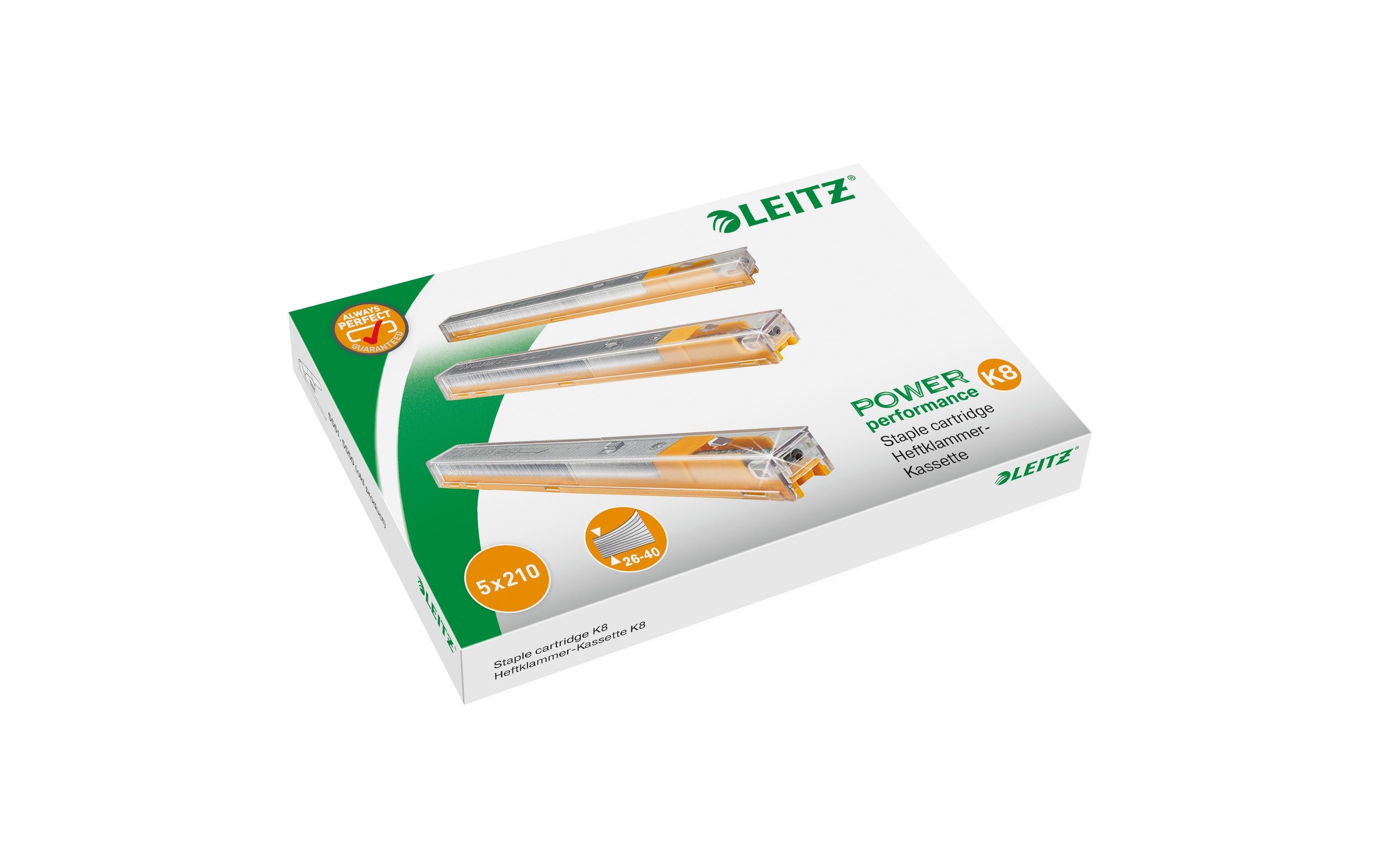 Leitz Heftklammern-Kassetten, 1050 Stk gelb, 26/8, Schenkellänge 8 mm