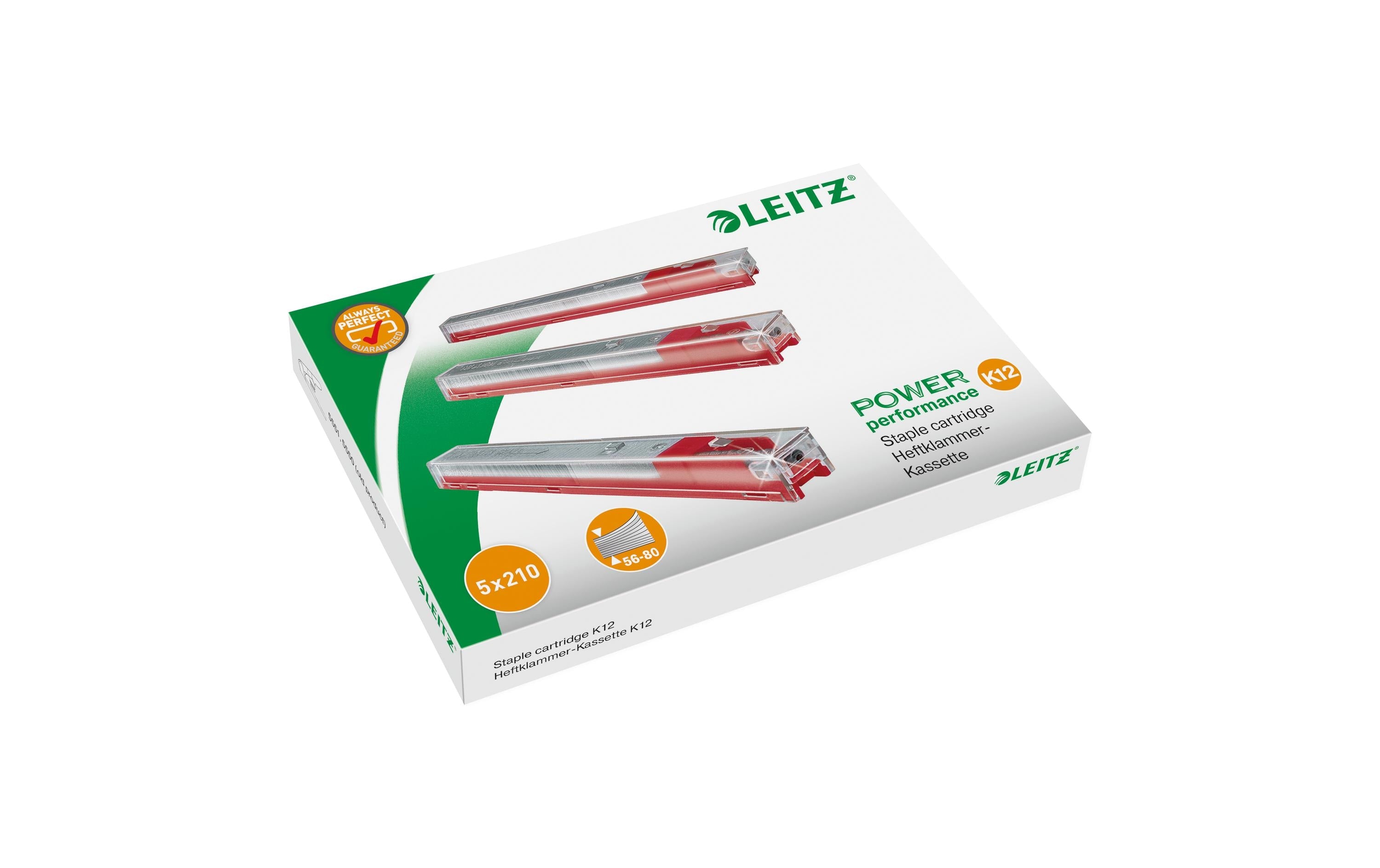 Leitz Heftklammern-Kassetten, 1050 Stk rot, 26/12, Schenkellänge 12 mm