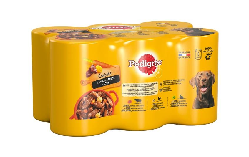 Pedigree Nassfutter Saftiges Geschnetzeltes in Sauce, 6x400g