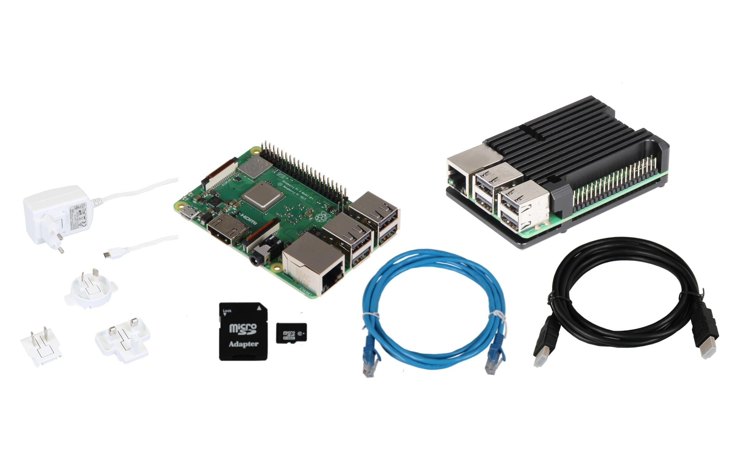 Raspberry Pi 3B+ Set Pi 3B+, 32GB SD, PSU, Case, HDMI, LAN