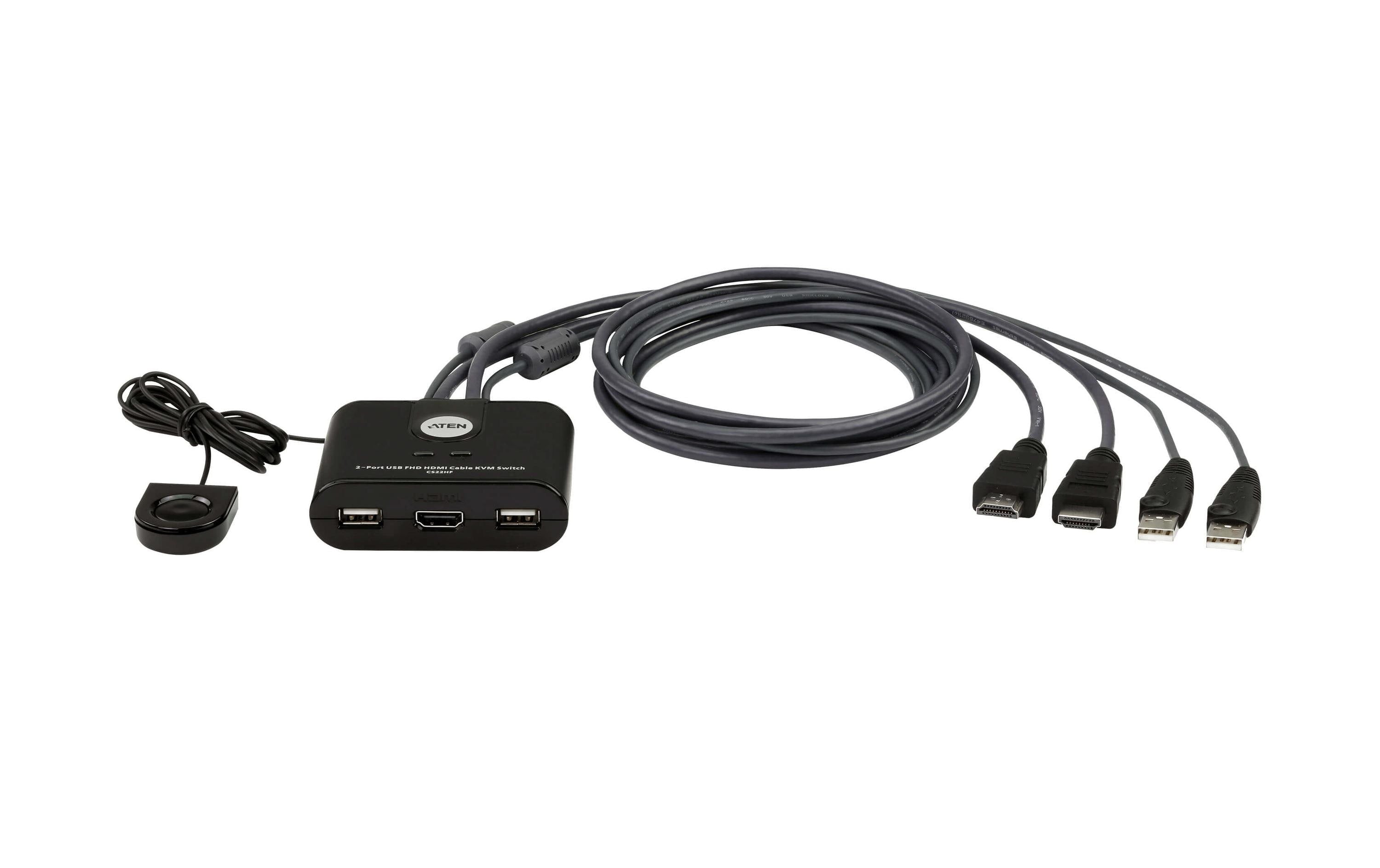 Aten CS22HF 2-Port HDMI KVM Switch FHD, 2-Port, HDMI