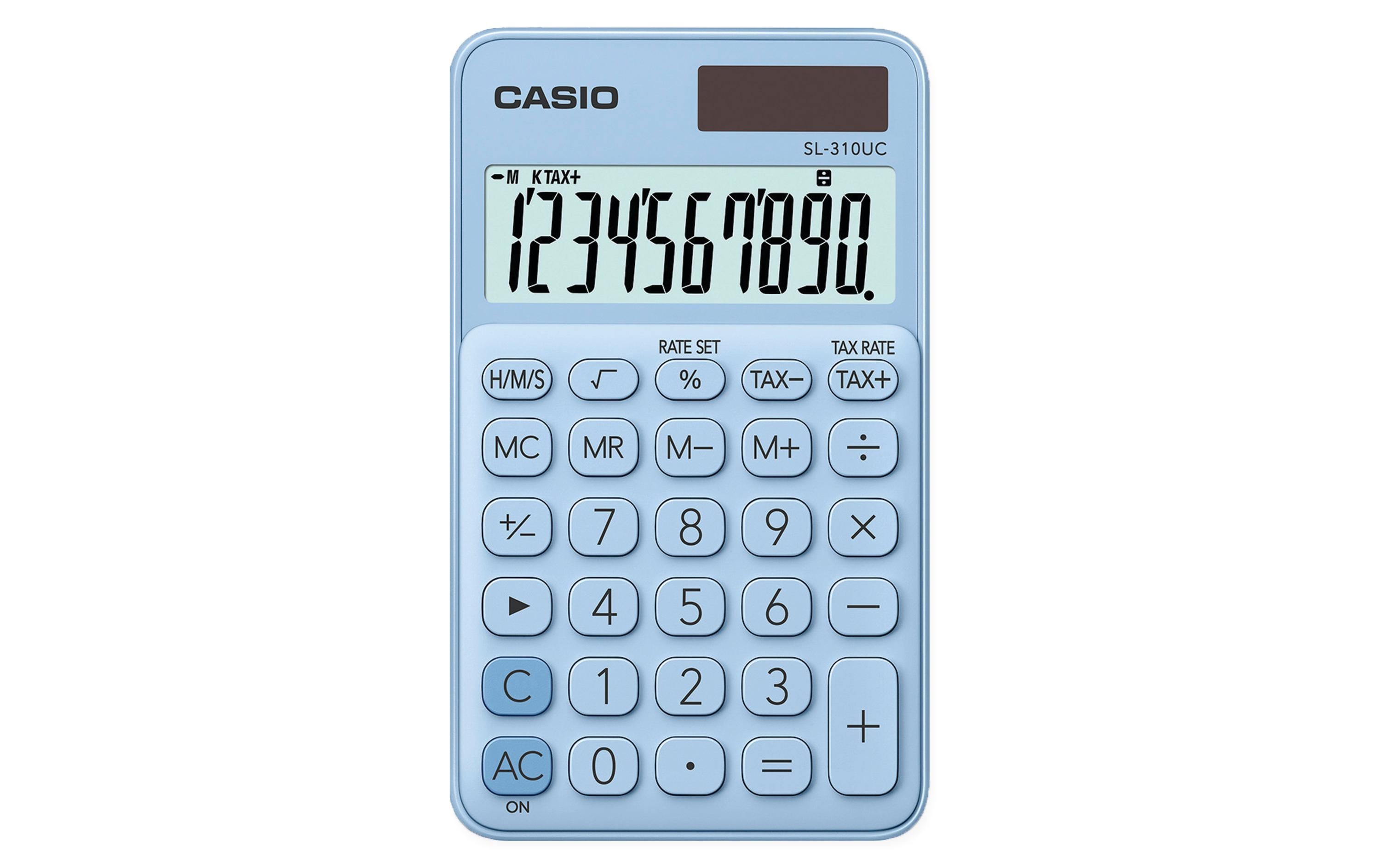 Casio Taschenrechner 10-stellig, hellblau