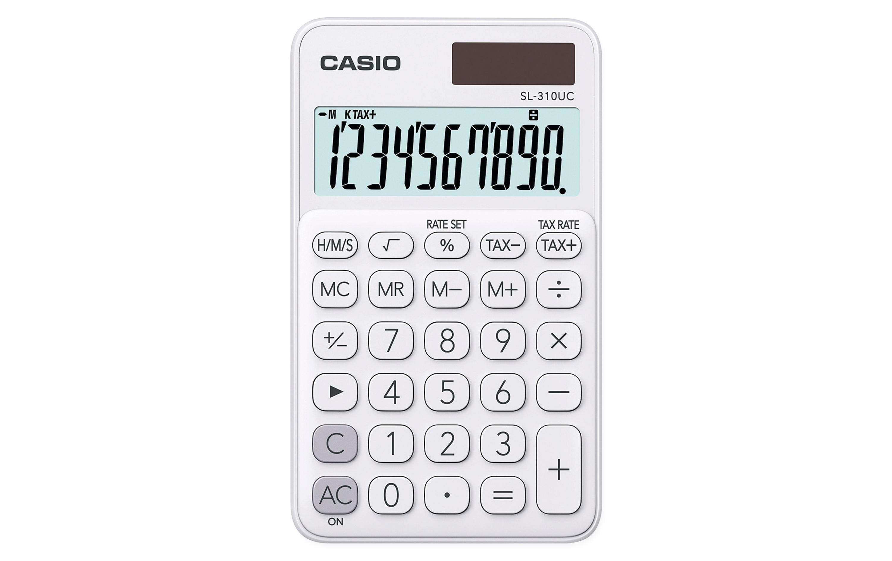 Casio Taschenrechner 10-stellig, weiss