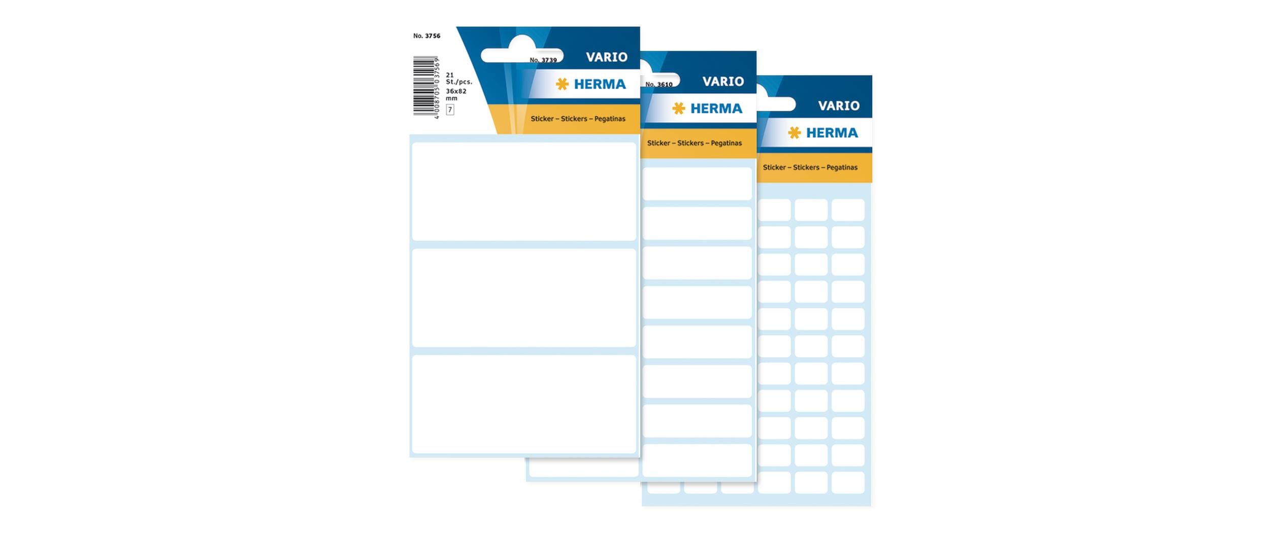Herma Haftetiketten weiss, 21 Etik. 36 x 82 mm