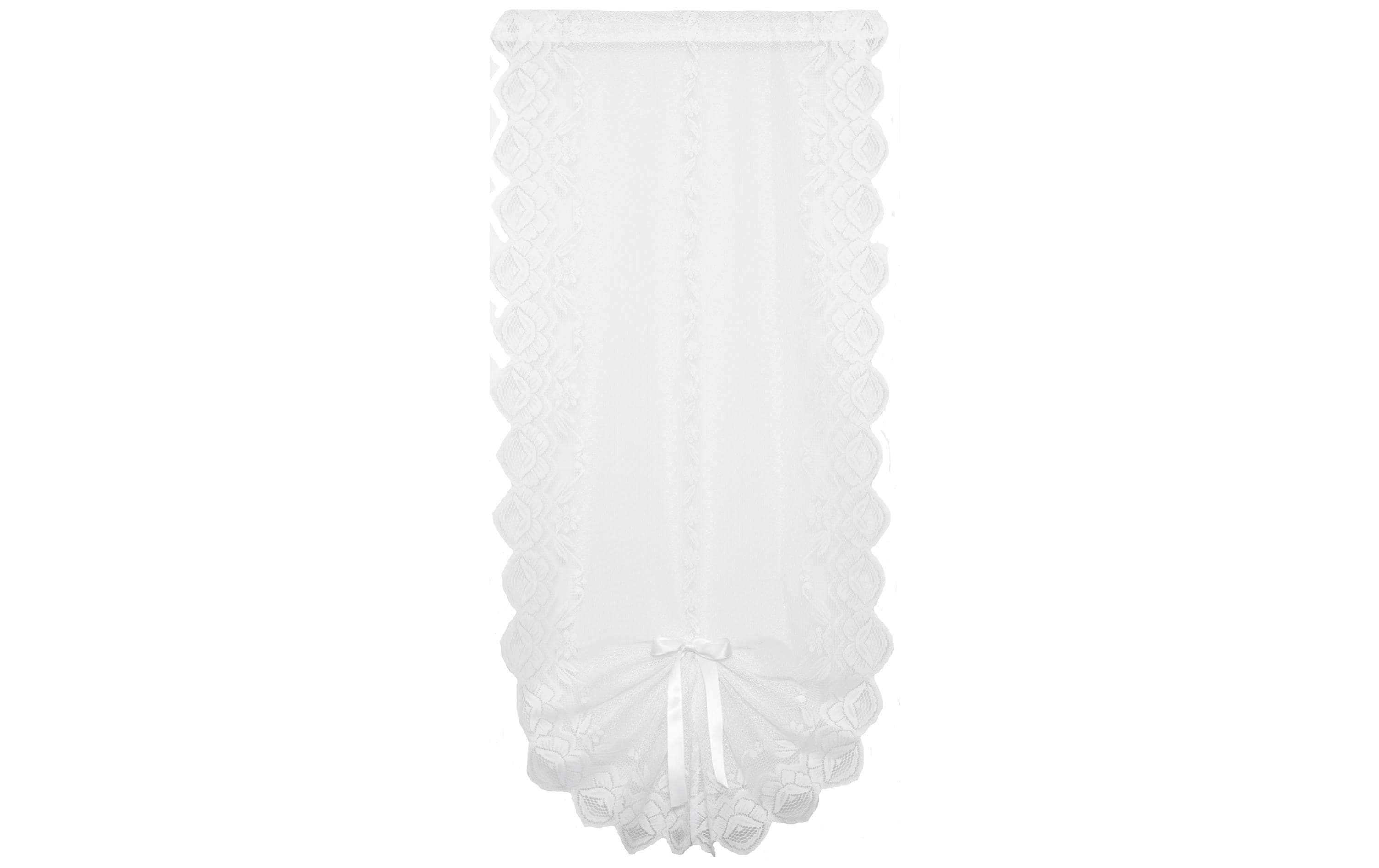 Hubatka TagvorhangSchwalbenschwanz45x120cm Weiss, 100% Polyester, waschbar 30 °C