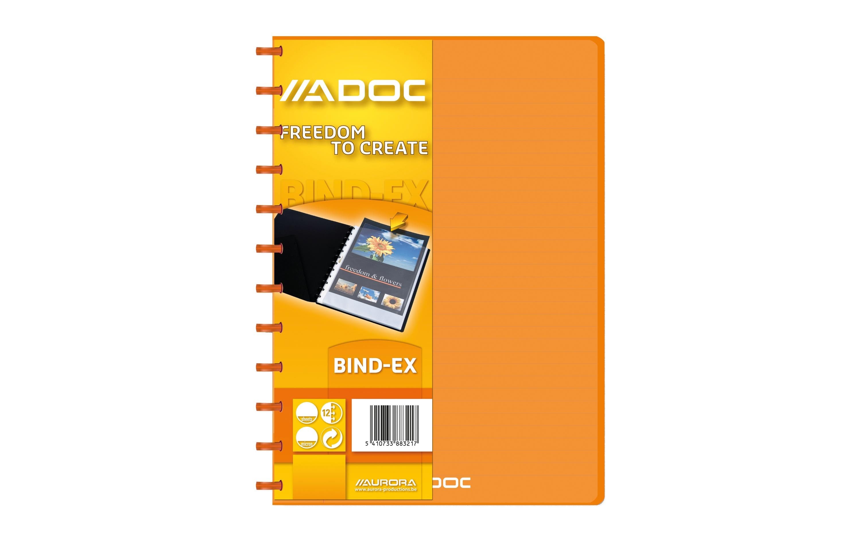 Adoc Sichtbuch Bind-Ex Transparent A4, orange