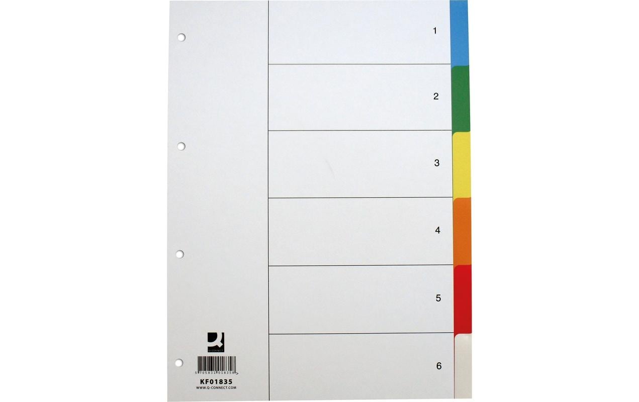 Q-Connect Blanko-Register farbig 6-teilig