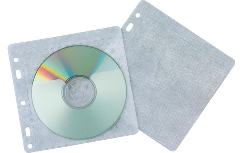 Q-Connect CD/DVD Zeigetaschen, 40 Stk transparent/weiss