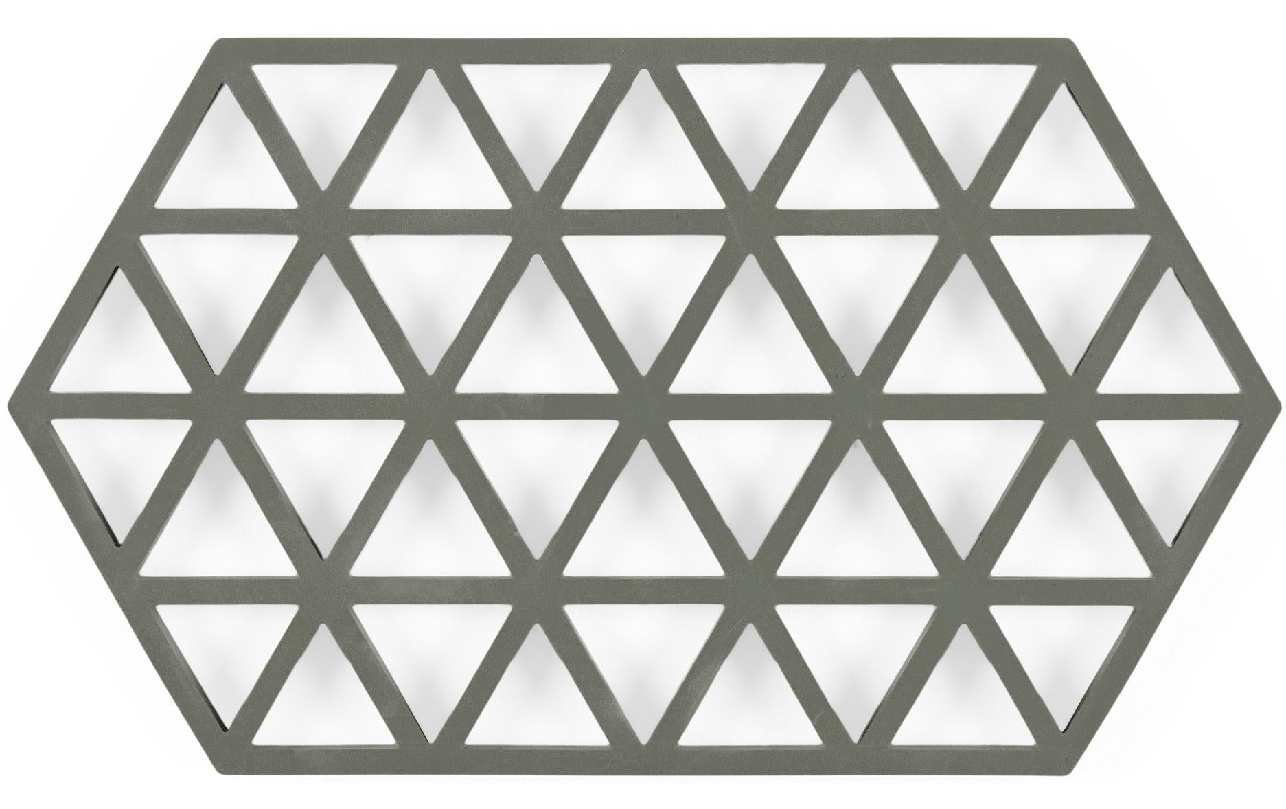 Zone Topfuntersetzer Triangles Olive Grün Grösse 24x13.8x0.7 cm, Silikon