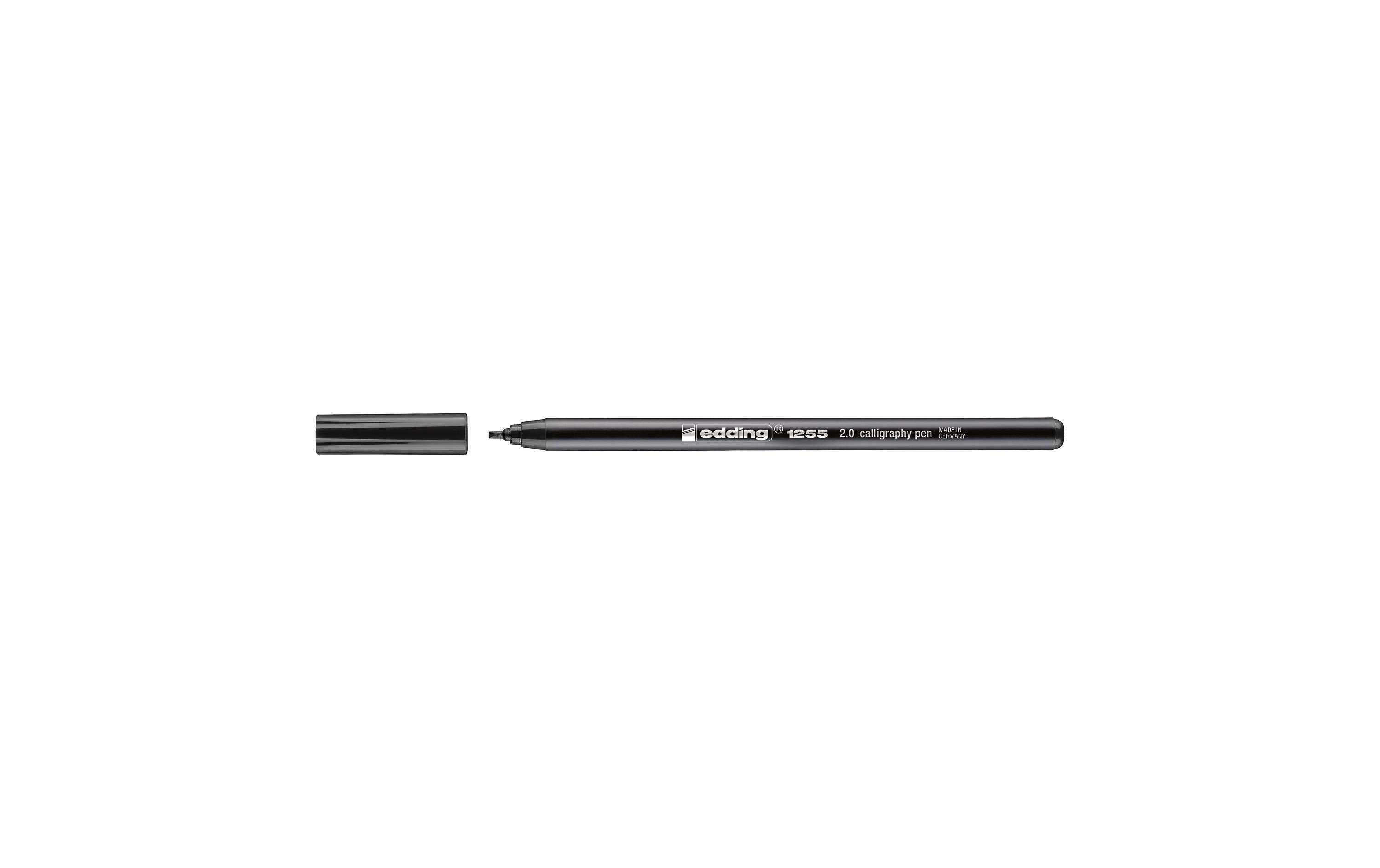Edding Faserschreiber Calligraphie Pen 1255 Strichbreite 2 mm, schwarz