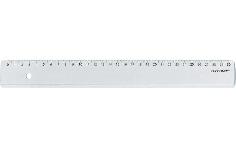 Q-Connect Flachlineal school&office Skala 30 cm, transparent
