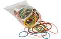 Q-Connect Gummibänder, 75 Stk farbig, assortiert, 25 g (ca. 75 Stück)