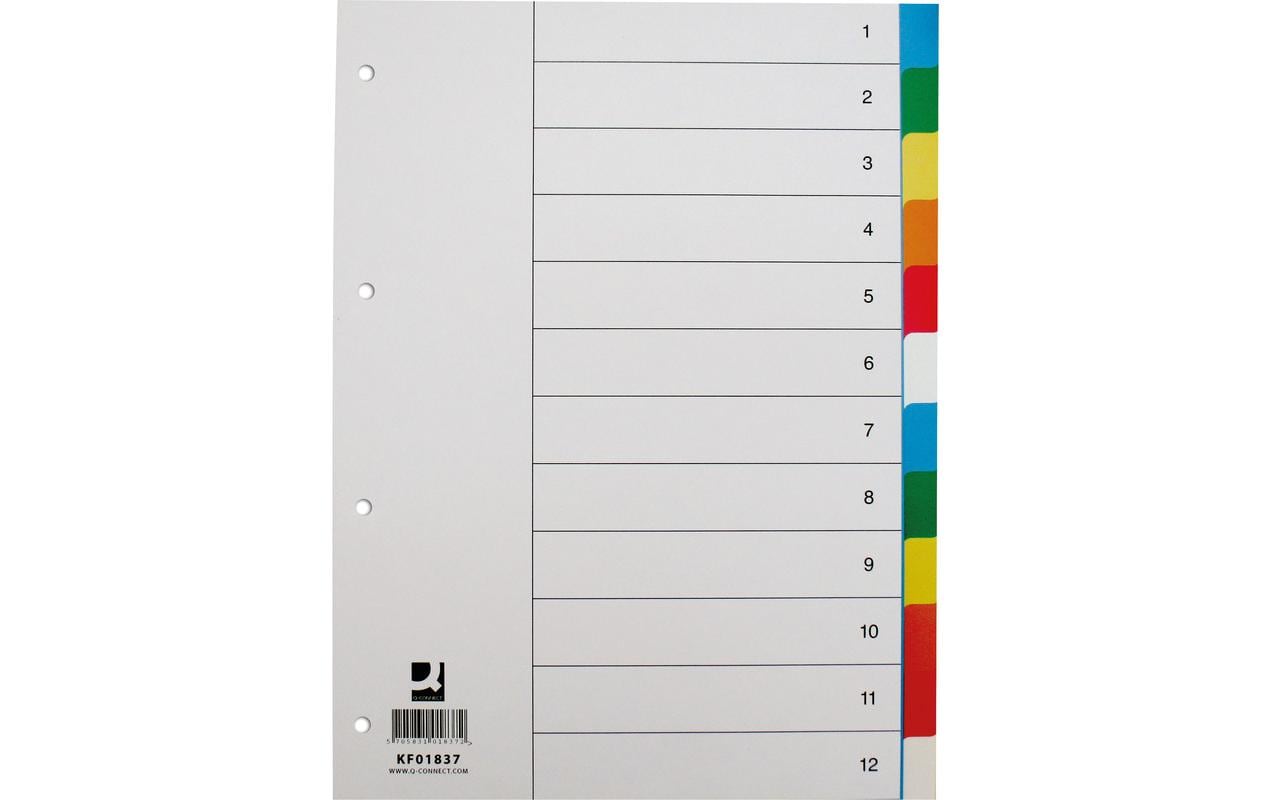 Q-Connect Blanko-Register farbig 12-teilig