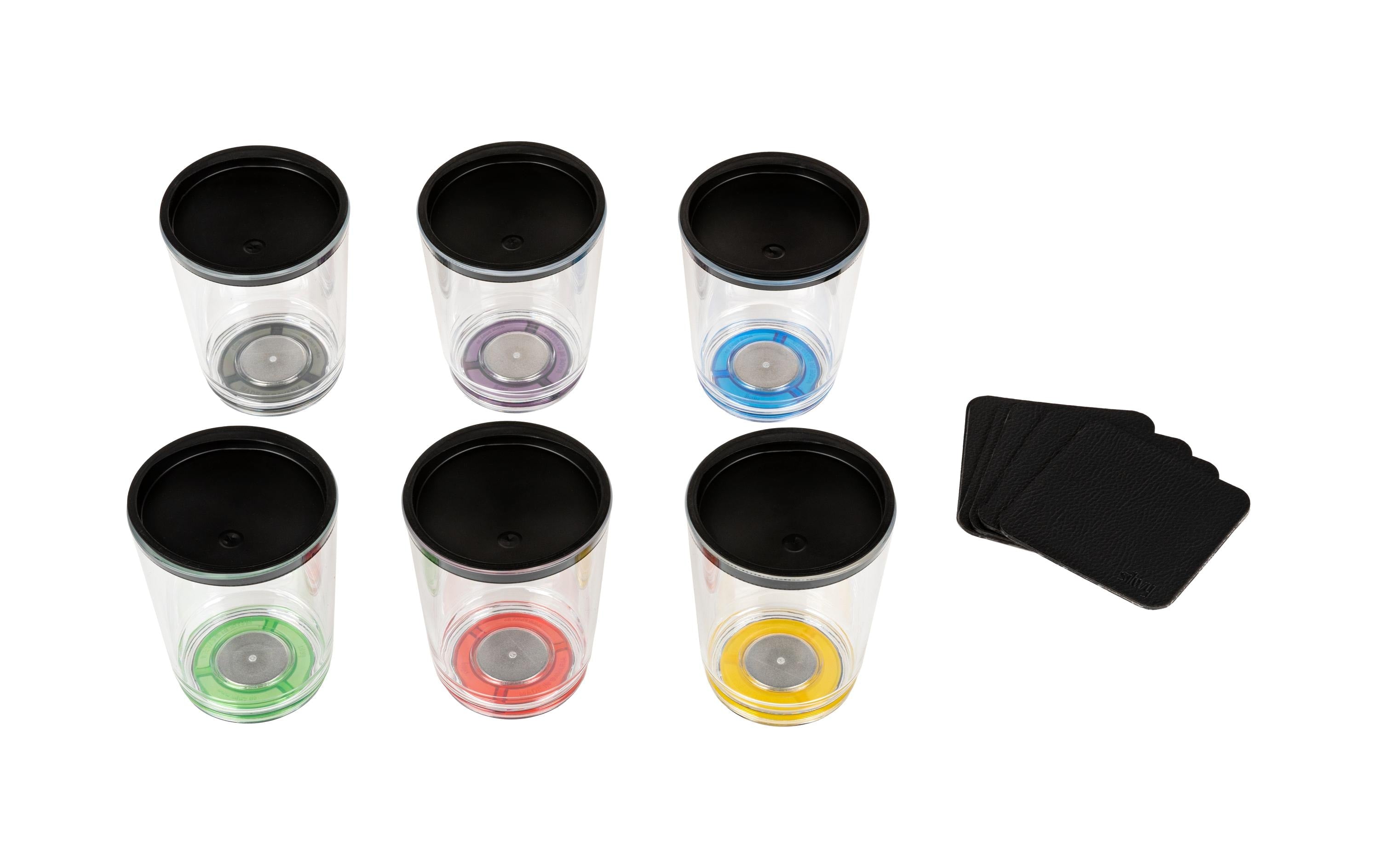 silwy Magnet-Trinkbecher, 6er-Set Multicolor