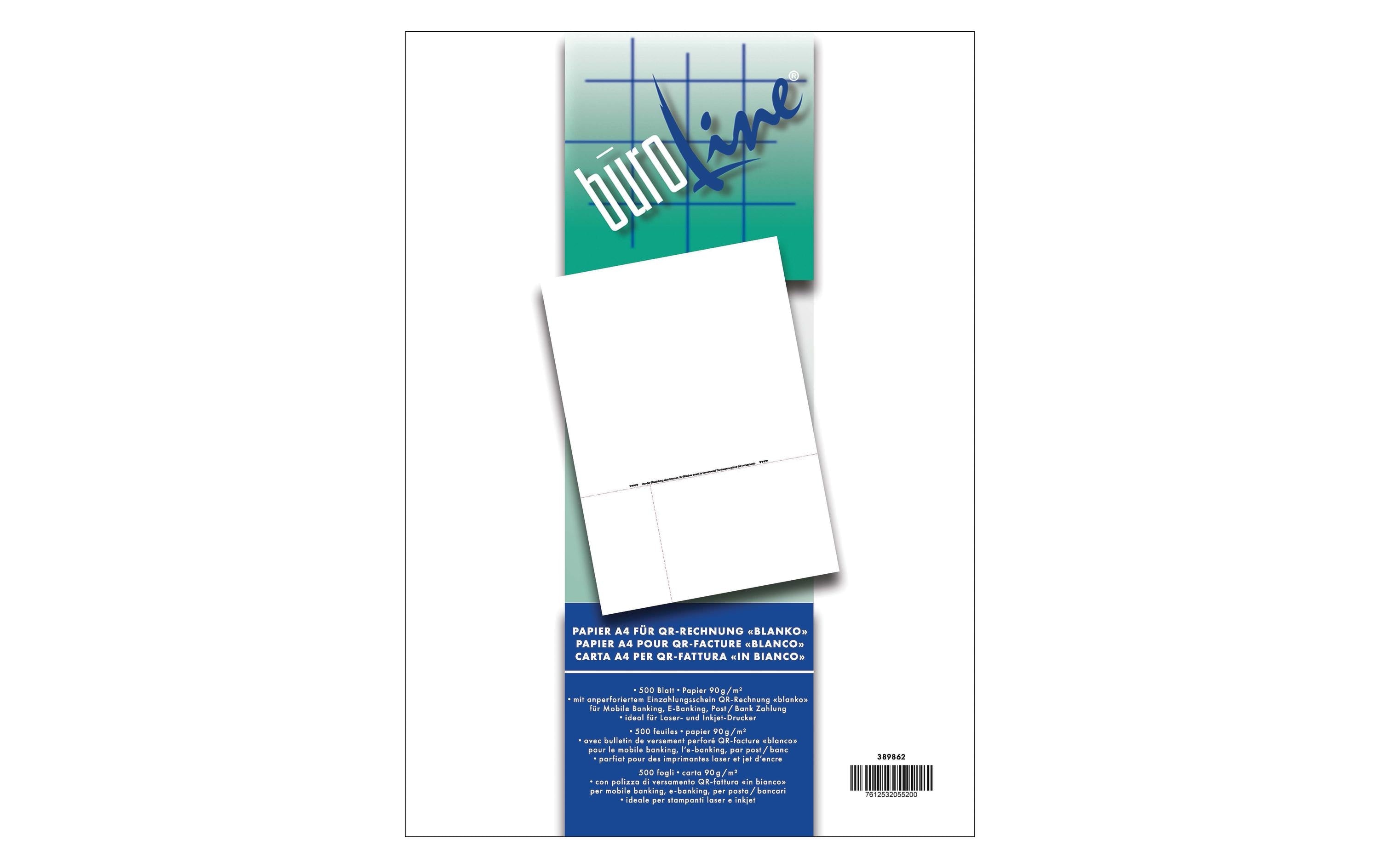 BüroLine Einzahlungsschein QR-Code 90 g/m², 500 Blatt
