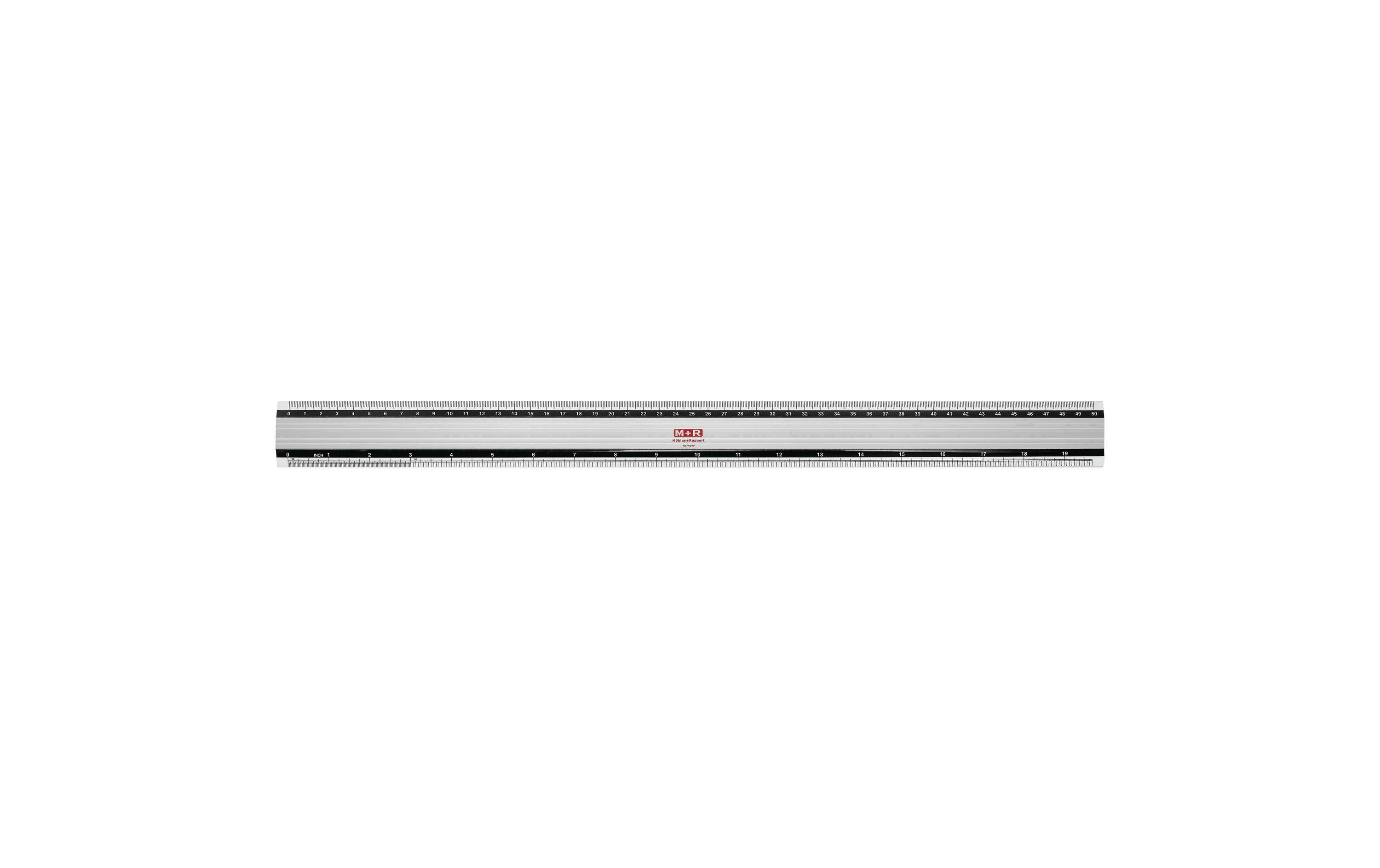 M+R Flachlineal Aluminium Skala 50 cm