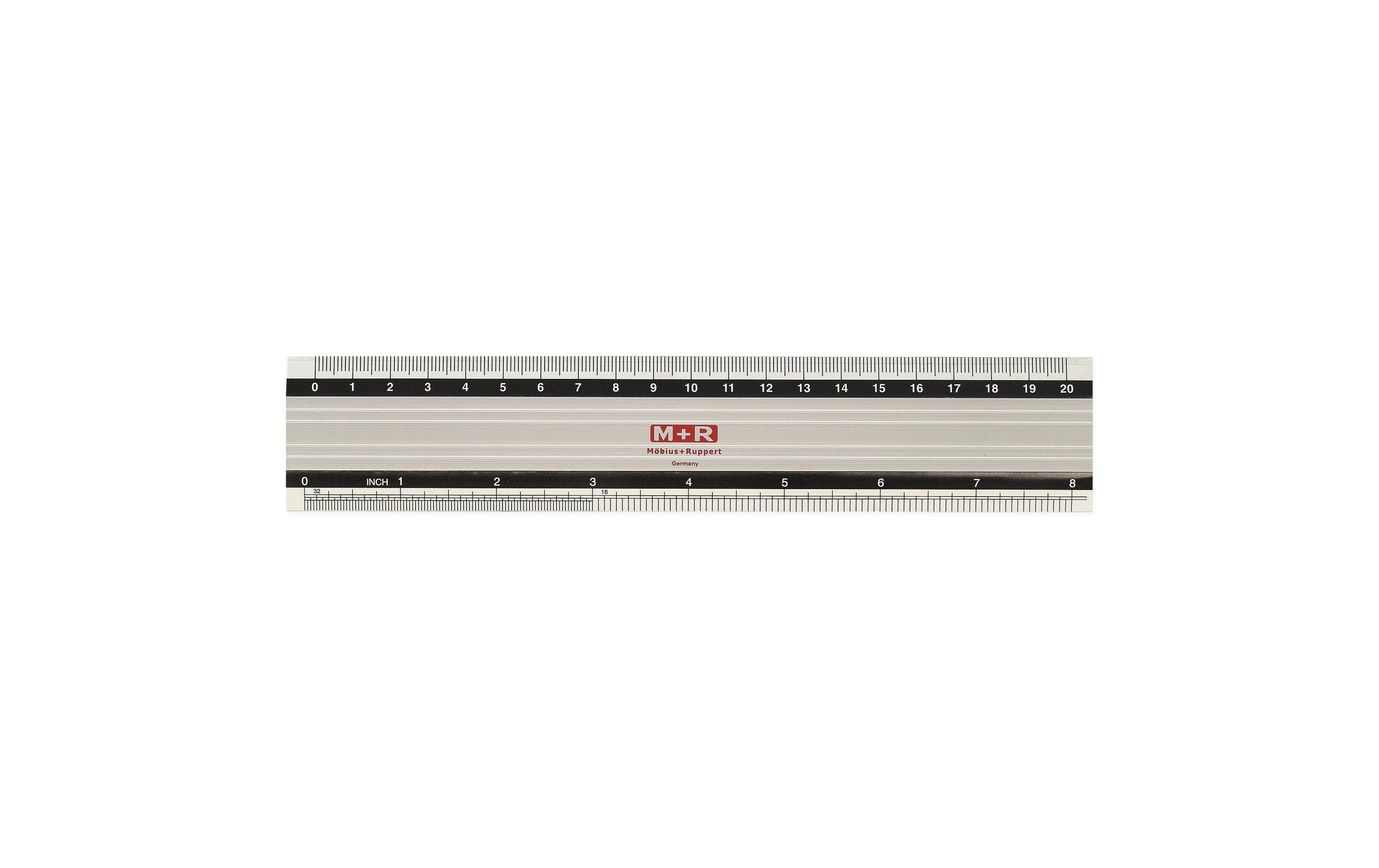 M+R Flachlineal Aluminium Skala 20 cm