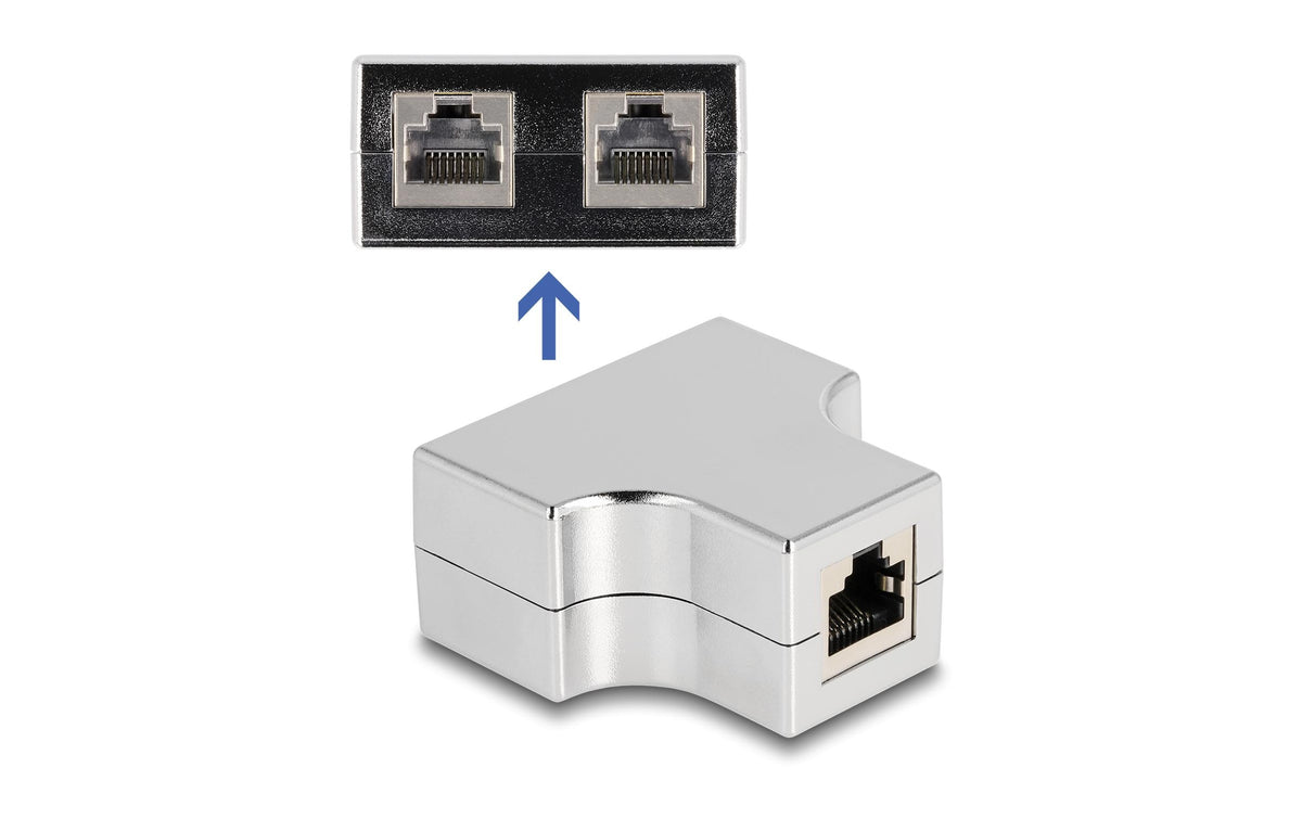 Delock RJ45 Splitter/T-Adapter Cat. 5e STP 1x RJ45 Buchse zu 2x RJ45 Buchse