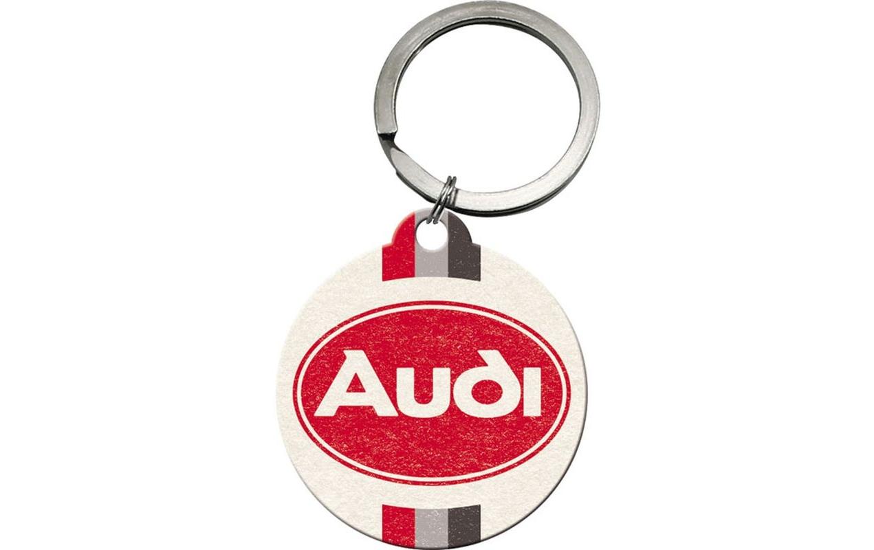 Nostalgic Art Schlüssenanhänger Audi Logo Rund, Metall, D: 4 cm