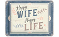 Nostalgic Art Schild Happy Wife Happy Life Metall, 15x20 cm