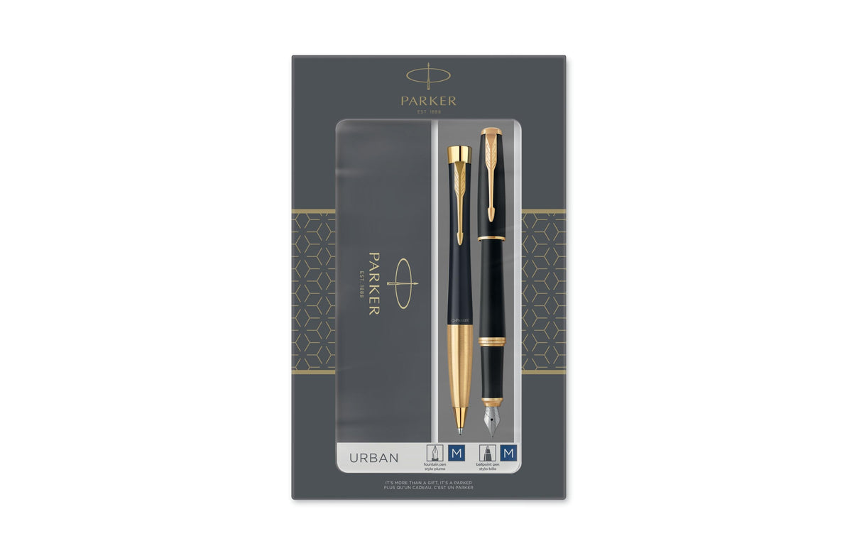 Parker DuoSet Parker Urban Muted Black G.C. Füllfederhalter & Kugelschreiber, M-blau
