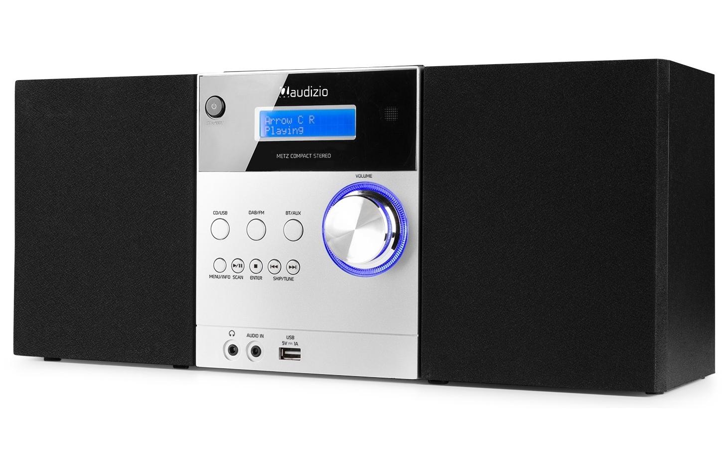 Audizio MetzAl DAB+/FM Radio mit BT u. CD, aluminium