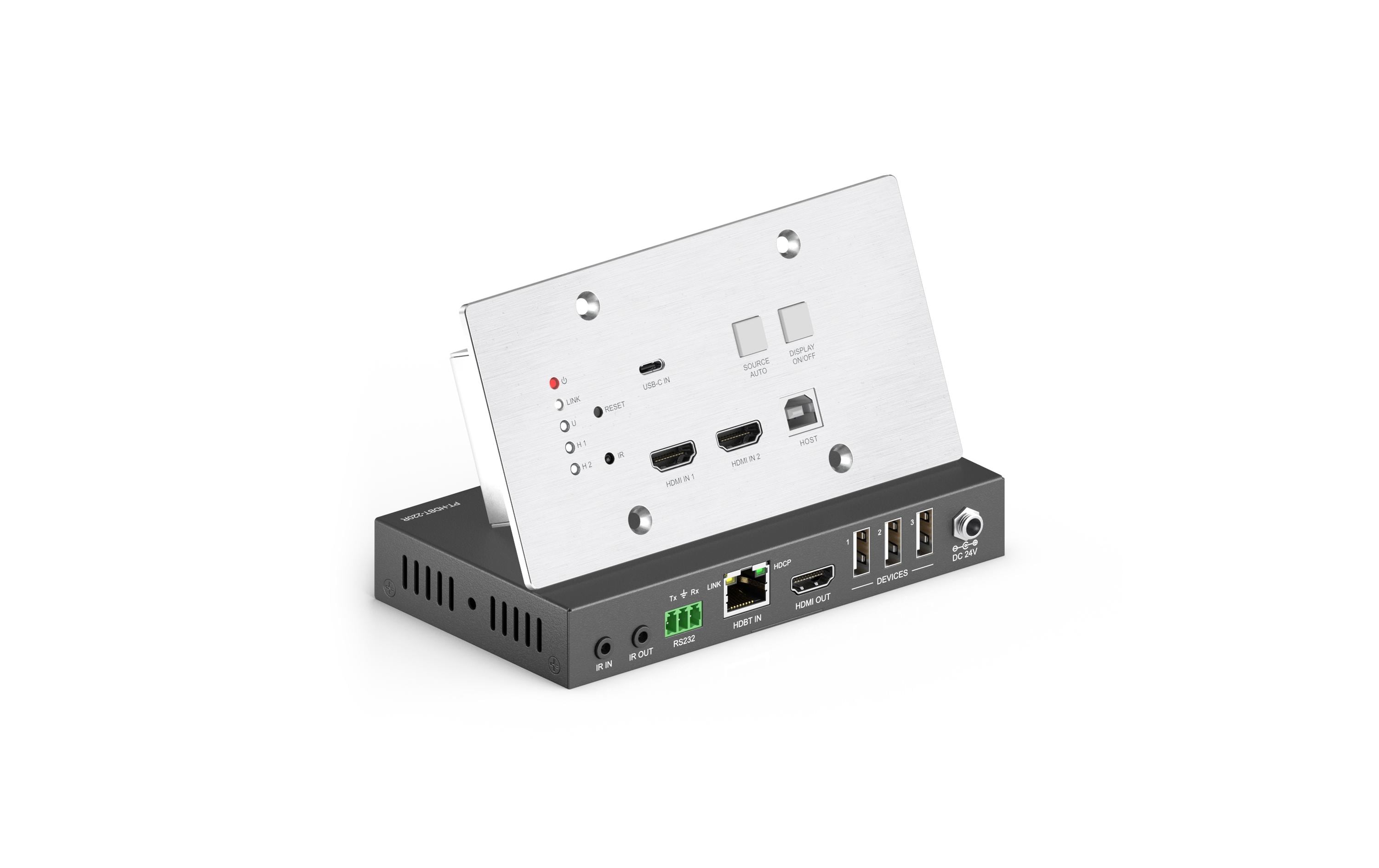 PureTools PT-HDBT-220WP HDBaseT Wall Transmit. HDMI/USB-C/KVM 4K