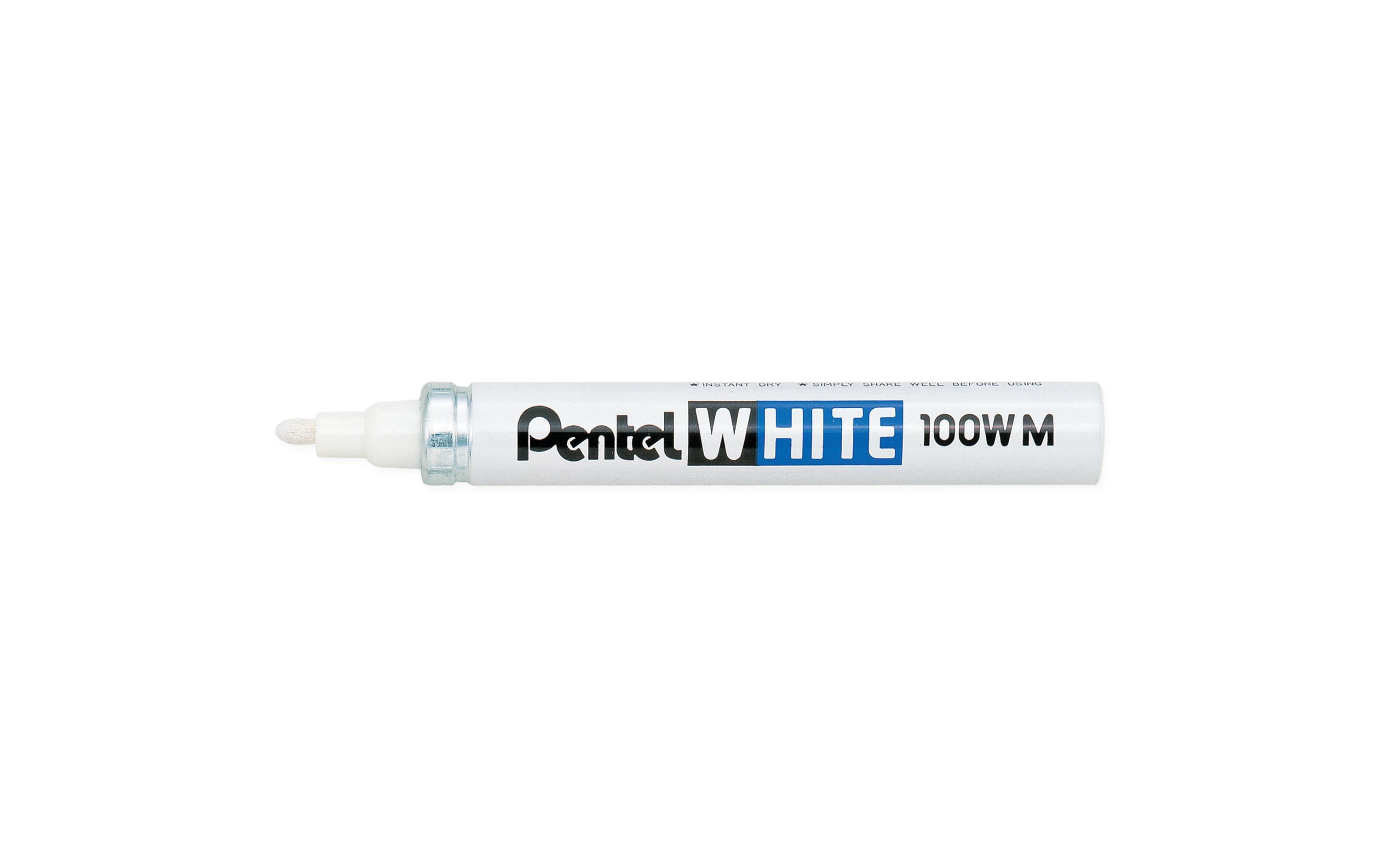 Pentel Permanent-Marker White 100 W Rundspitze, Strichbreite ca. 3,9 mm