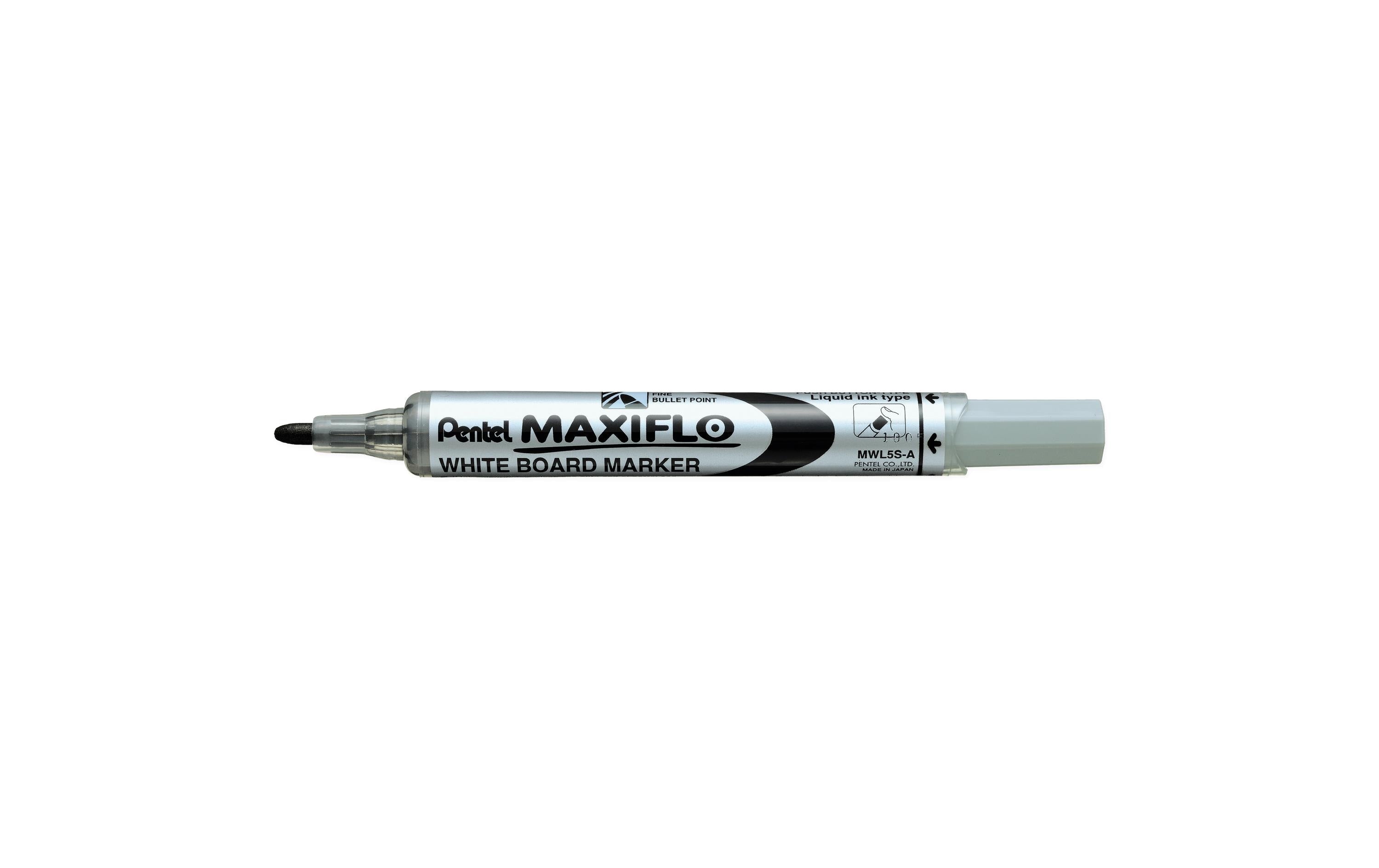 Pentel Whiteboardmarker Maxiflo schmal schwarz