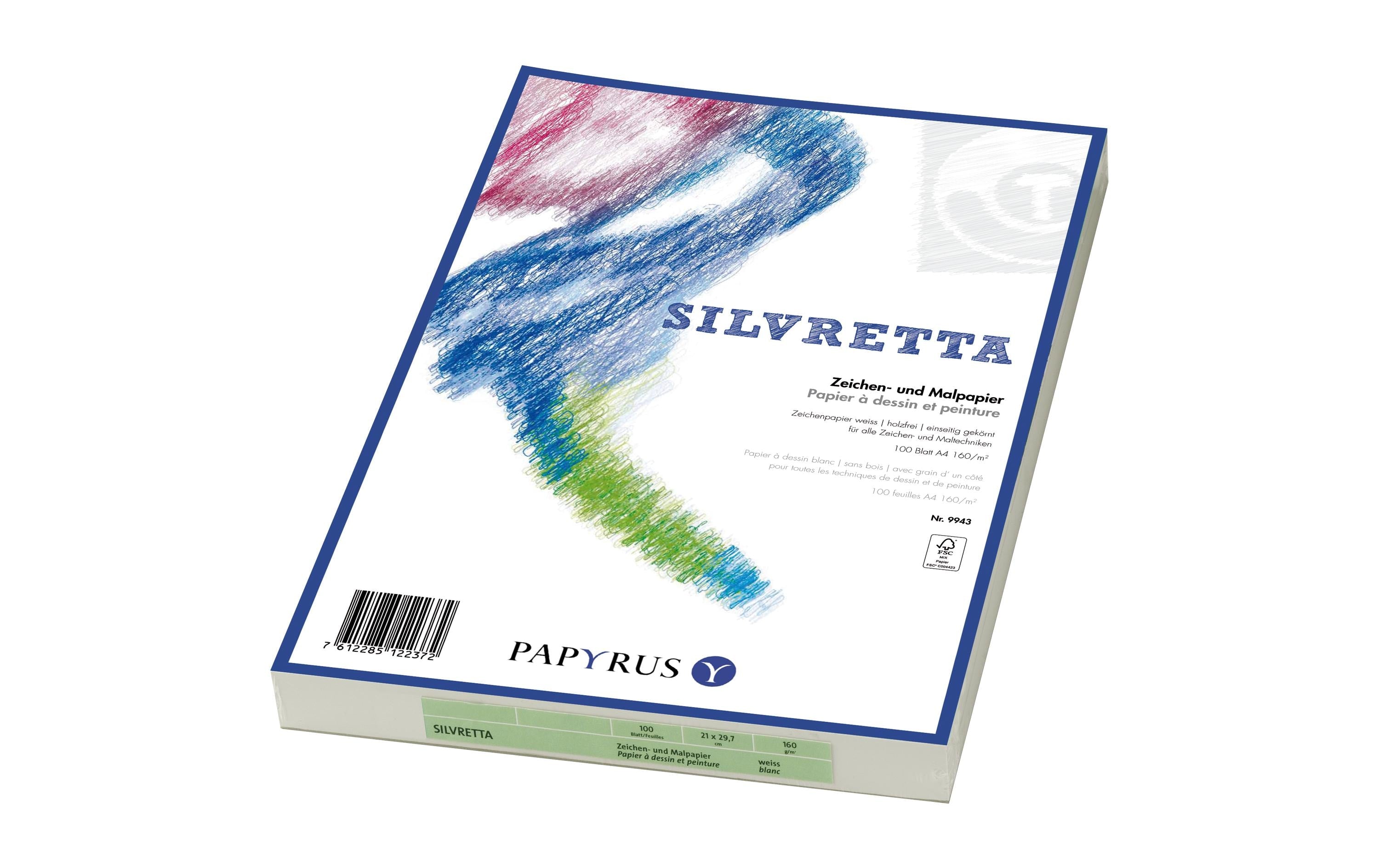 Schulzeichenpapier Silvretta, 100 Stk 160 gm², A4, 21 x 29,7 cm