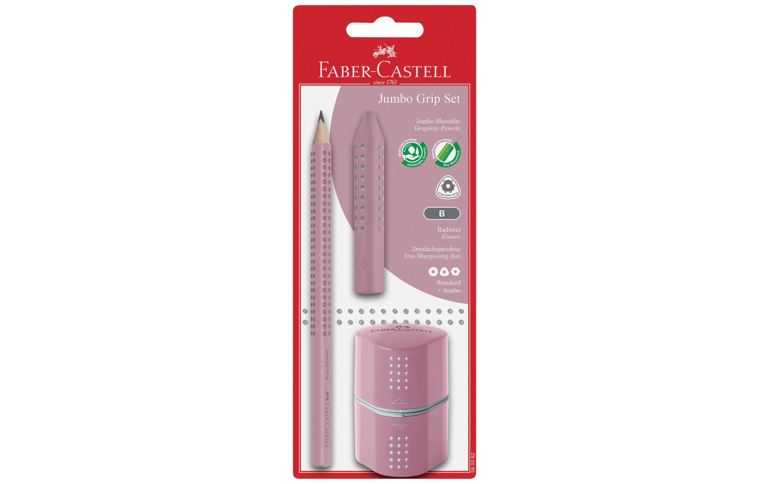 Faber-Castell Farbstift Jumbo Grip Set rose shadows, 3 Stk