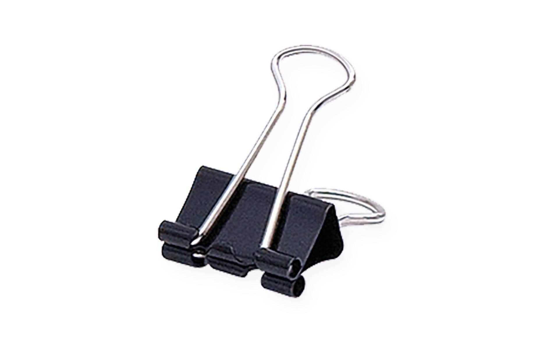 Soennecken Foldbackklammer, 12 Stk 19 x 7 mm, schwarz, für ca. 70 Blatt