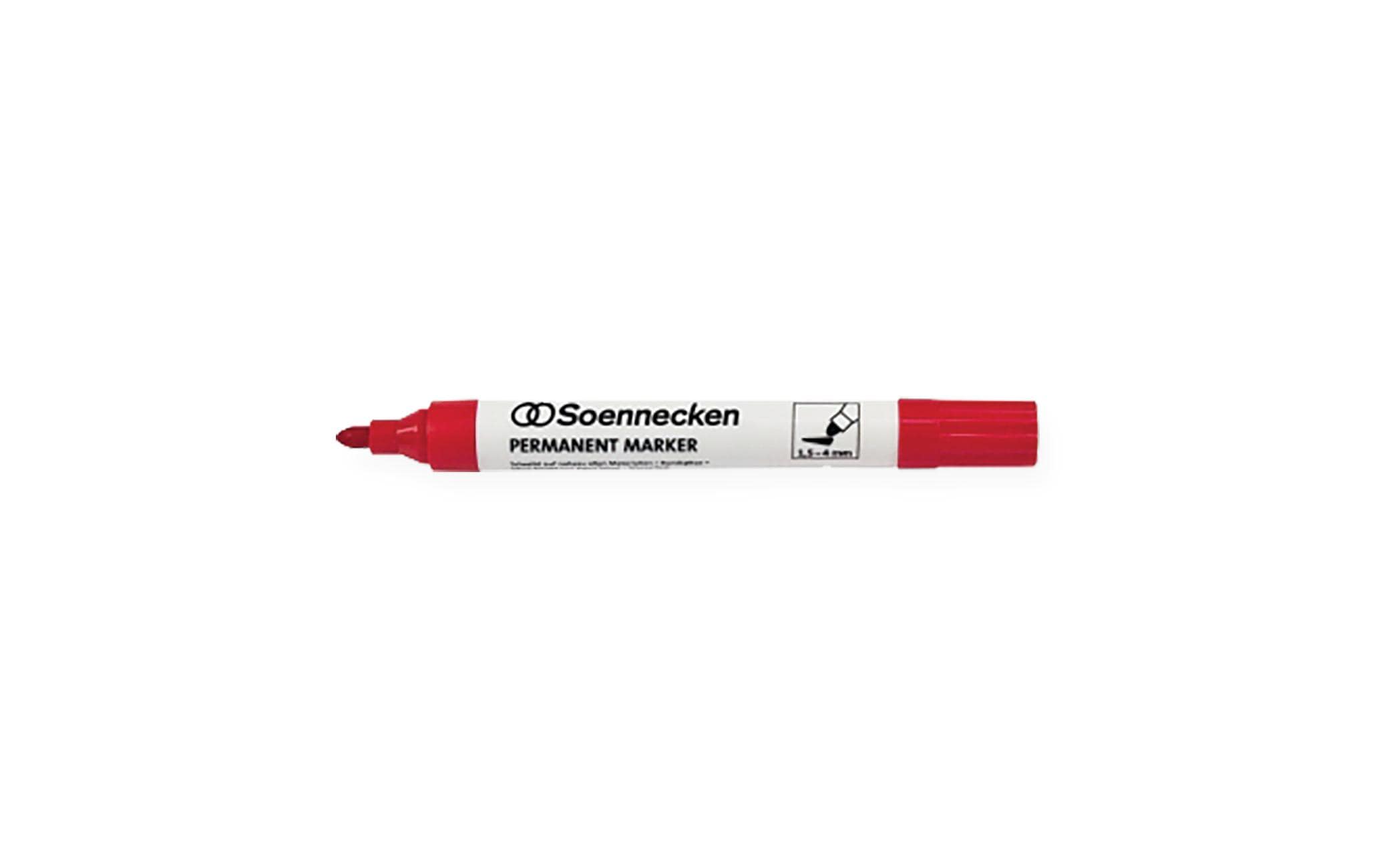 Soennecken Permanent-Marker Rundspitze 4mm rot, 10 Stück