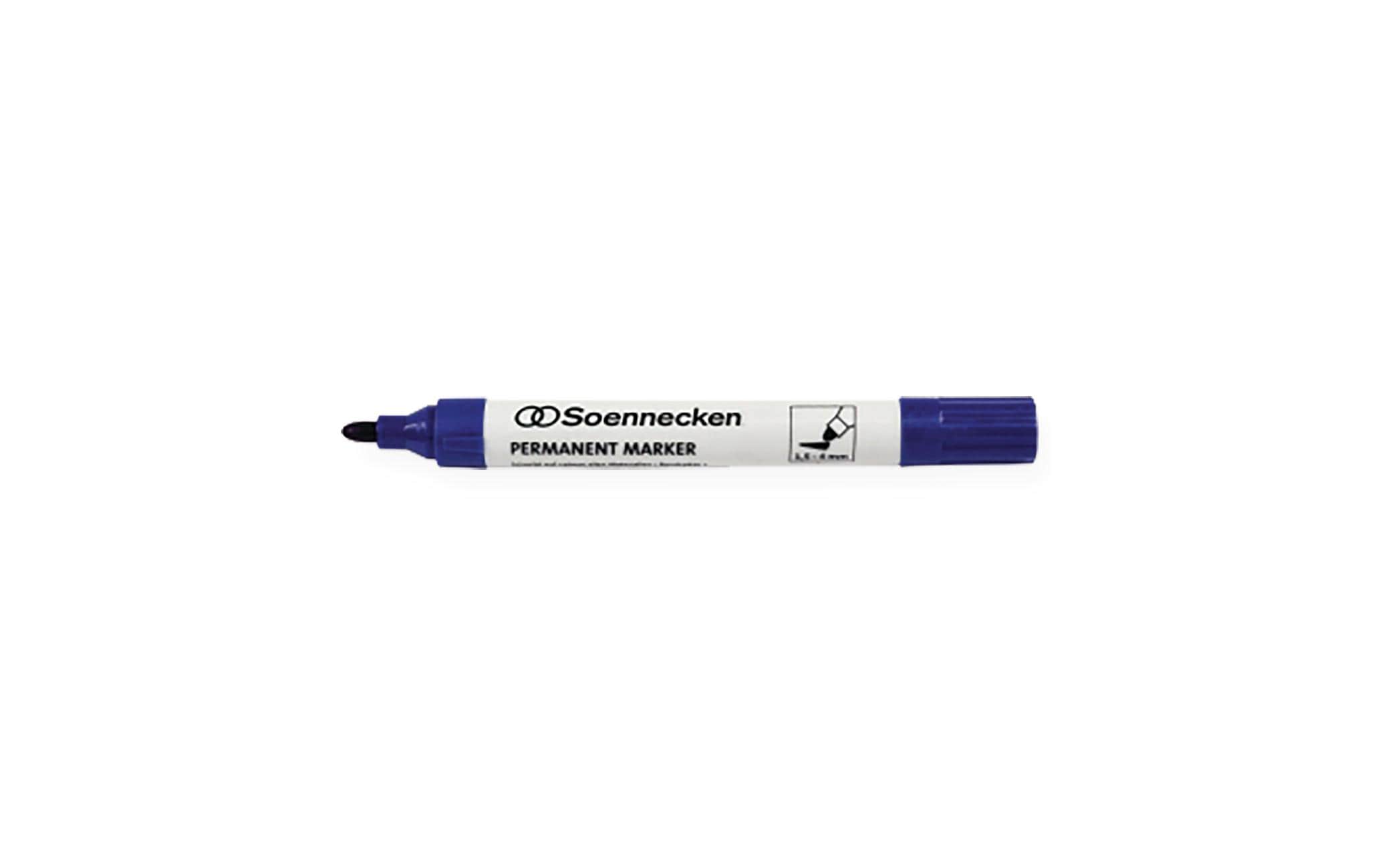 Soennecken Permanent-Marker Rundspitze 4mm blau, 10 Stück