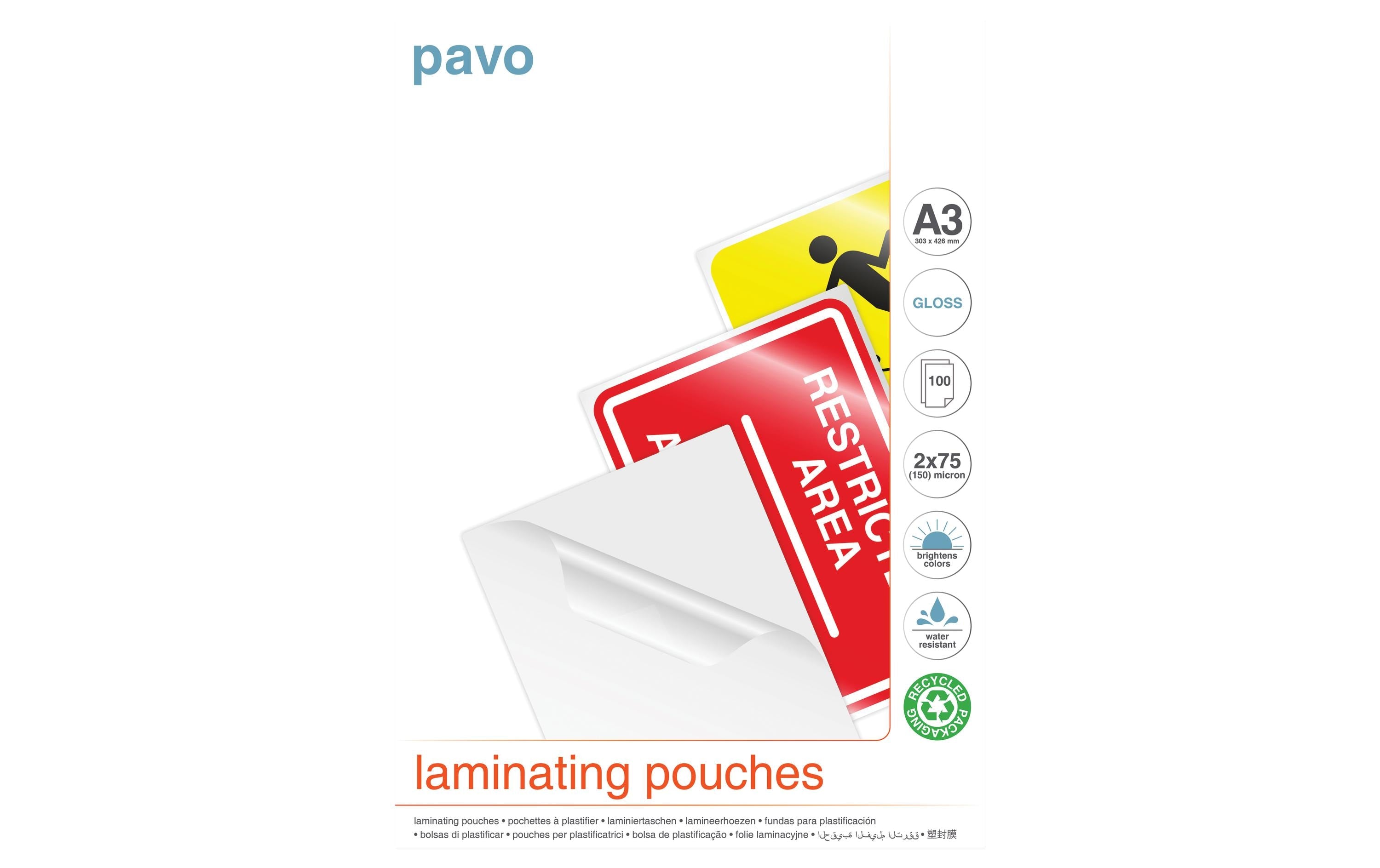 Pavo Laminier-Folientaschen 75my A3, 100 Stk.