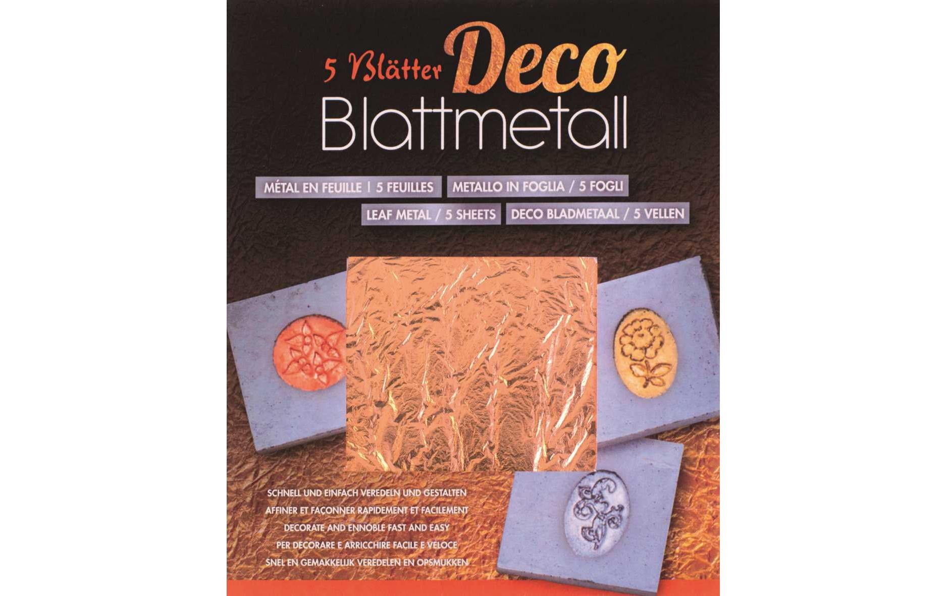 Glorex Blattmetall kupferfarben 14 x 14 cm, 5 Stück