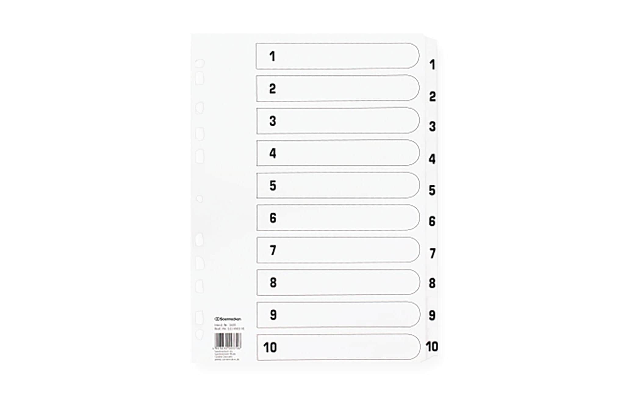 Soennecken Karton-Zahlenregister 1 - 10