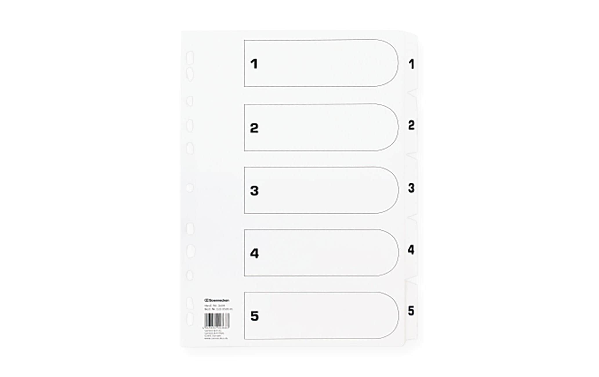 Soennecken Karton-Zahlenregister 1 - 5