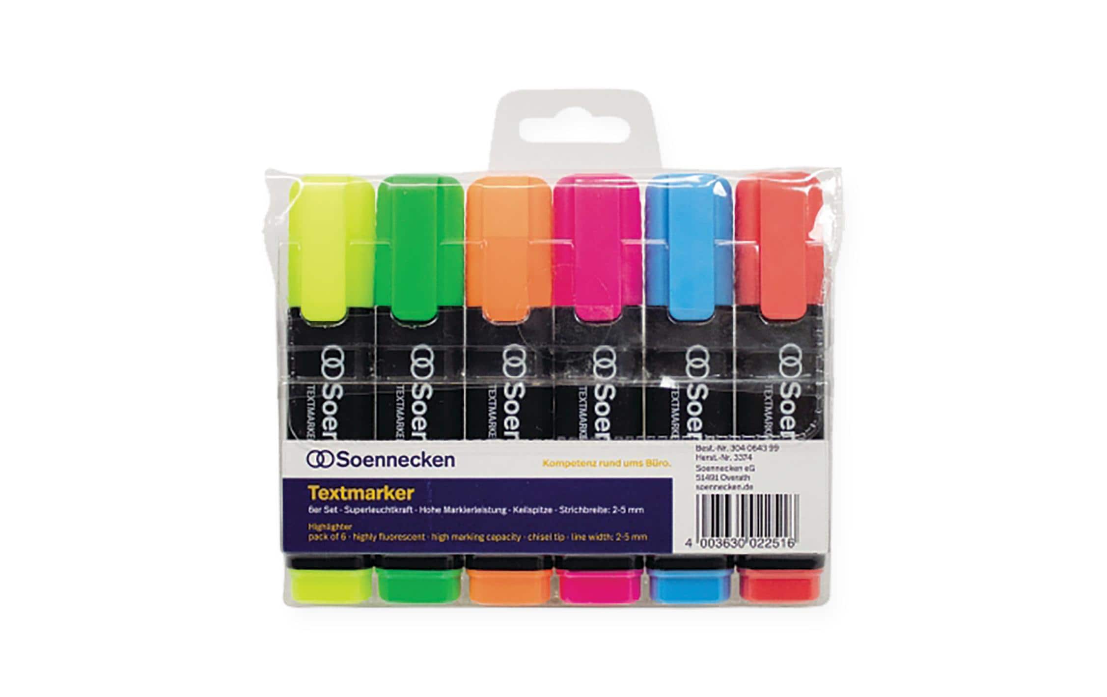 Soennecken Textmarker, 6 Stk 6er Etui