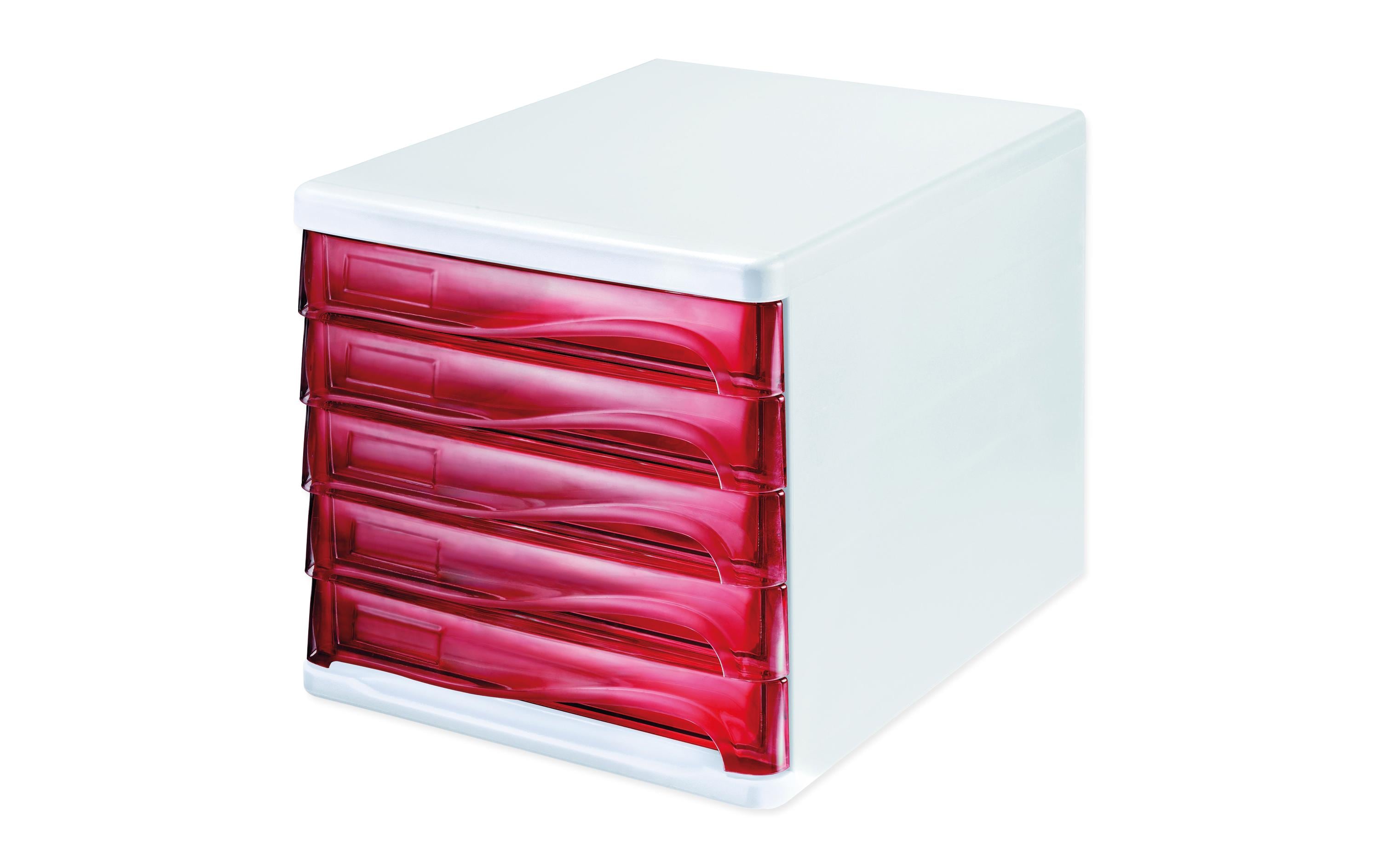 Helit Schubladenbox Colours weiss/rot