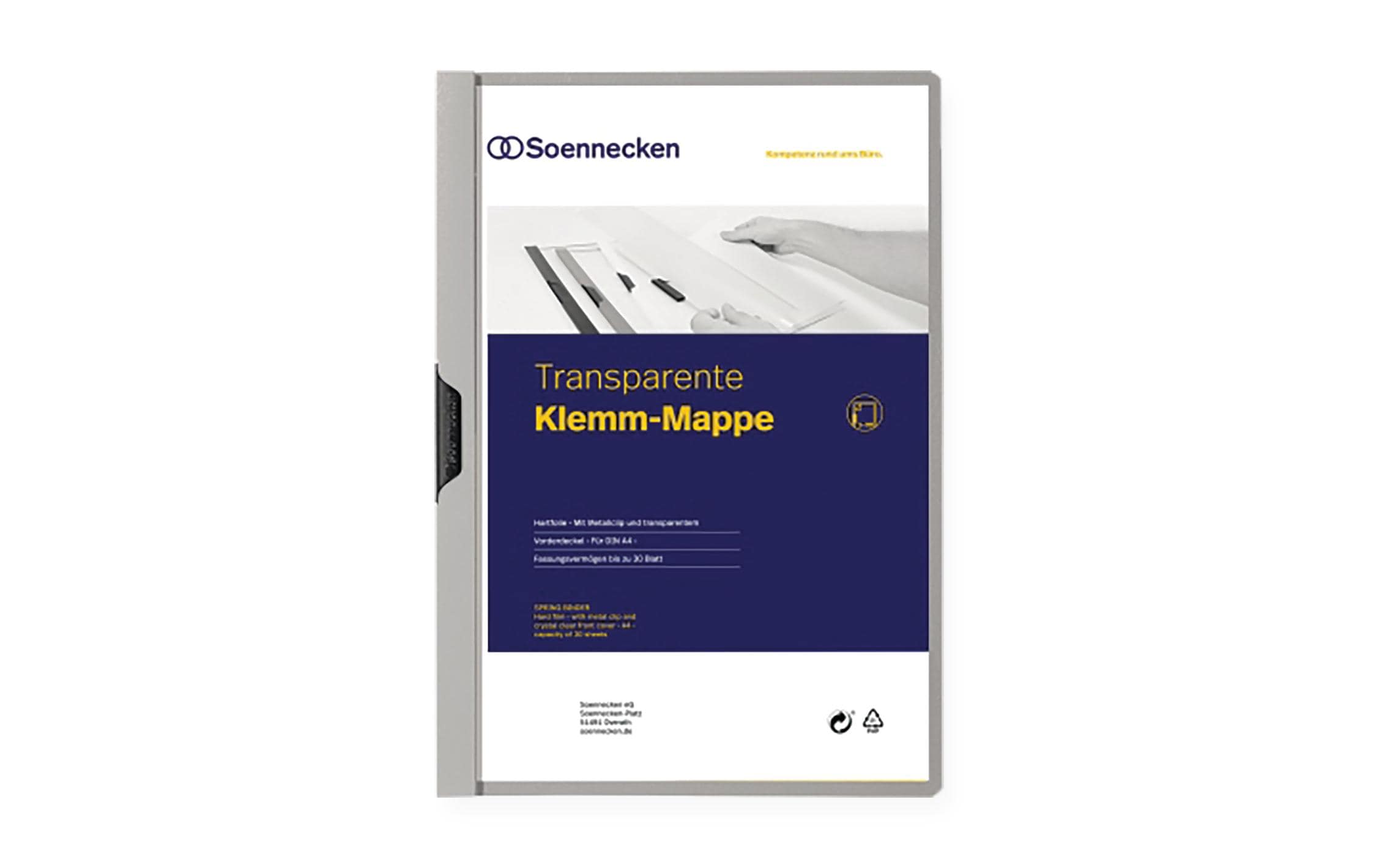 Soennecken Klemmappe A4 grau, für 30 Blatt