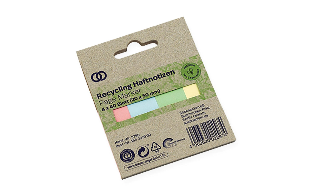 Soennecken Haftstreifen eco Recycling 20 x 50 mm, 4 Farben