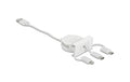 Delock Easy45 Modul 3 in 1 Aufrollkabel Typ-A zu USB-C/Micro USB/ Lightning, weiss