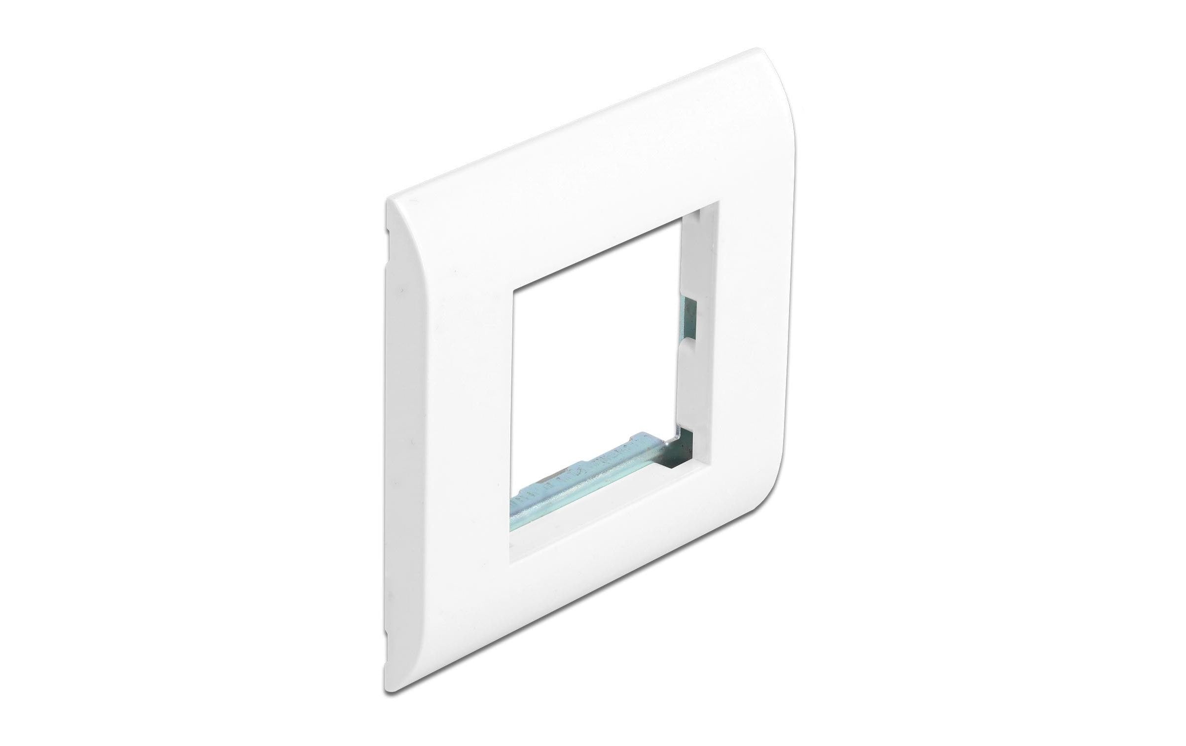Delock Easy 45 Modulträger, 80x80mm mit Abdeckrahmen, weiss