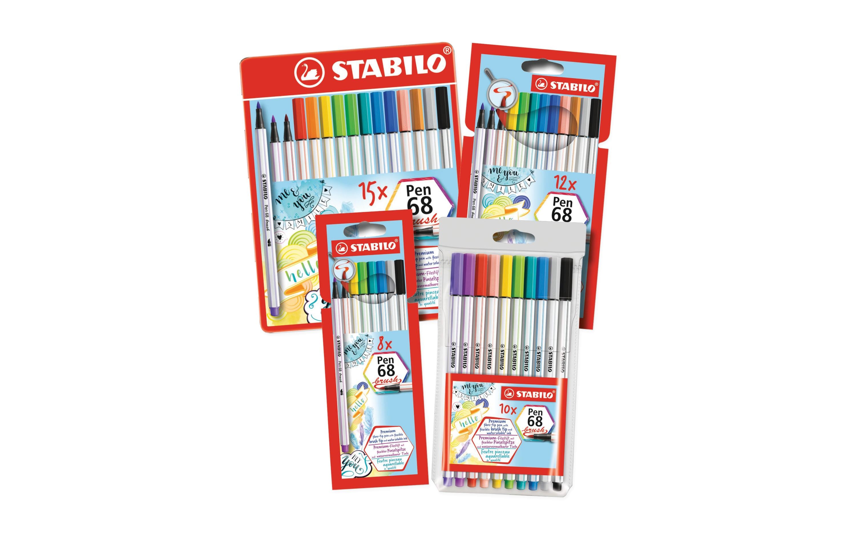 Stabilo Pen 68 brush Fasermaler 10er Plastiketui