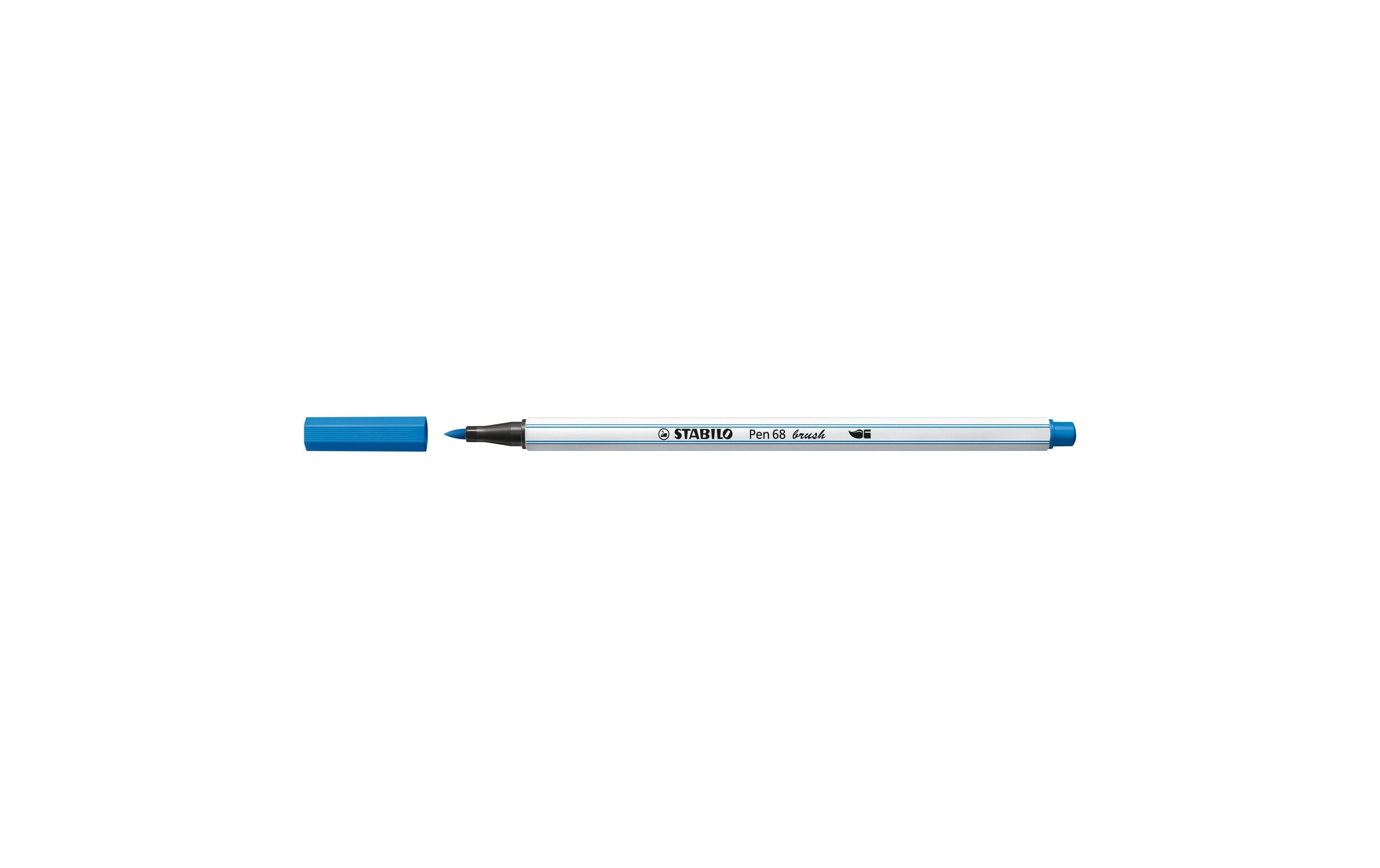 Stabilo Pen 68 brush Fasermaler dunkelblau