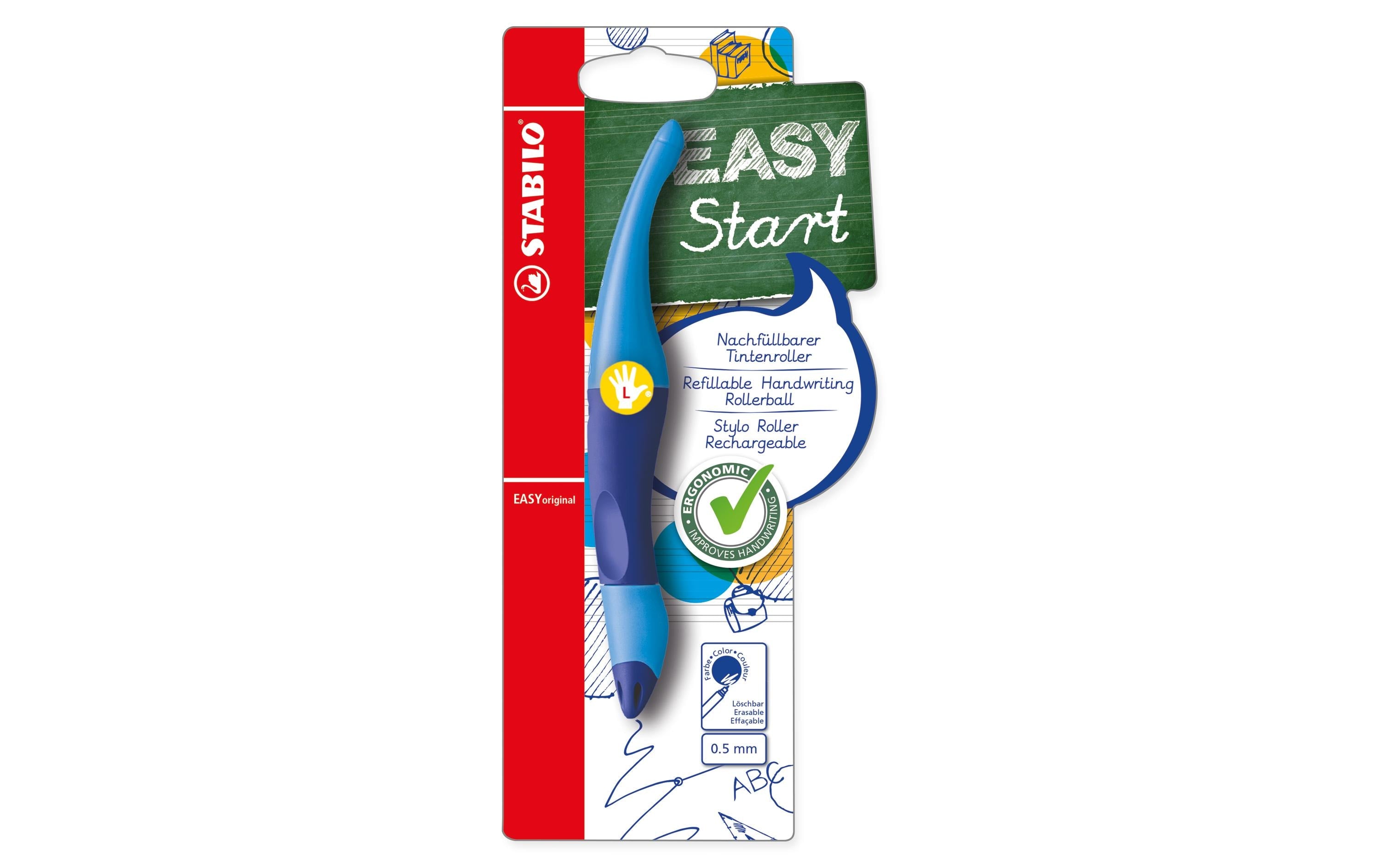 Stabilo Easy Start Tintenroller Linkshänder, blau