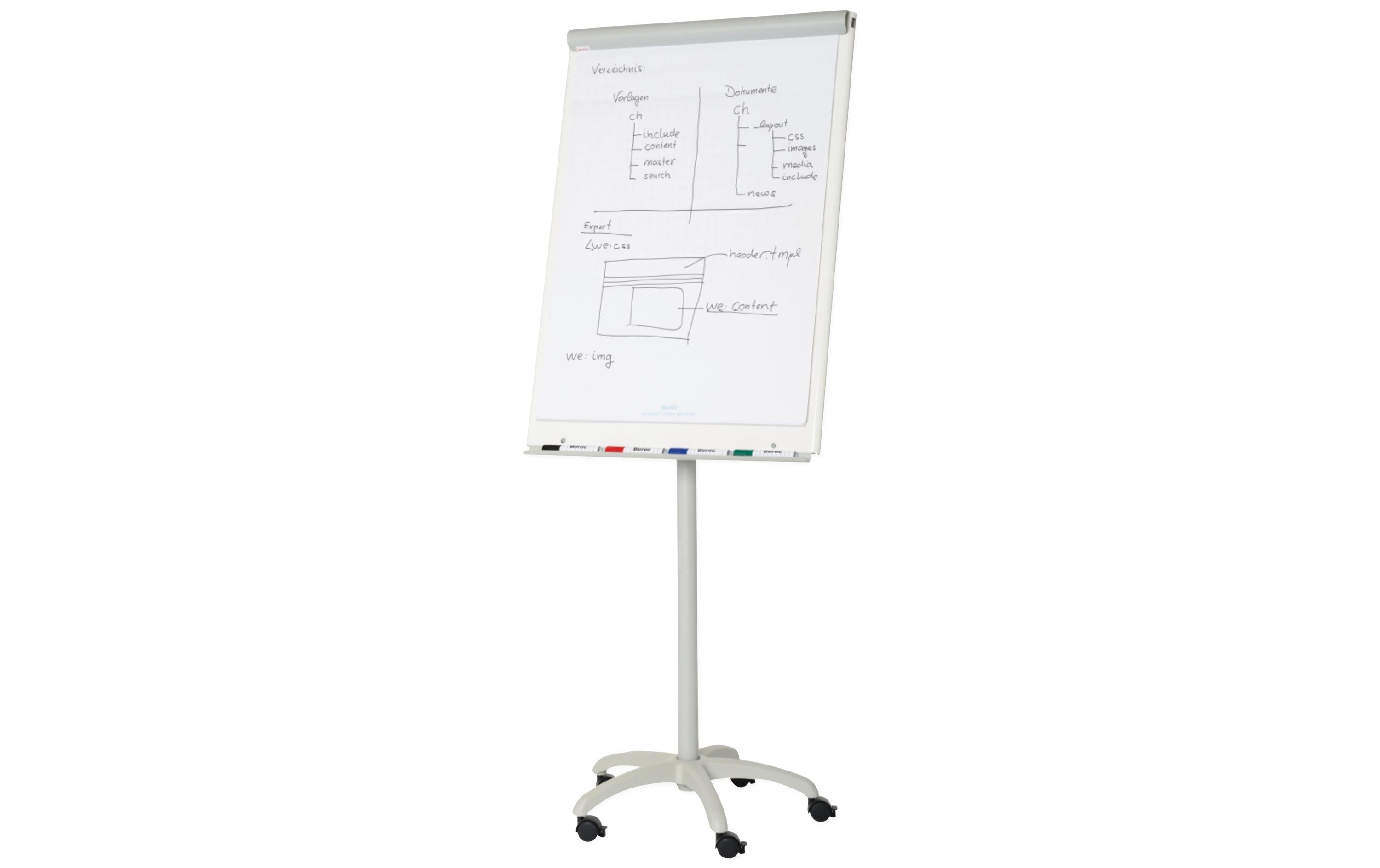 Berec Flipchart auf Rollen grau