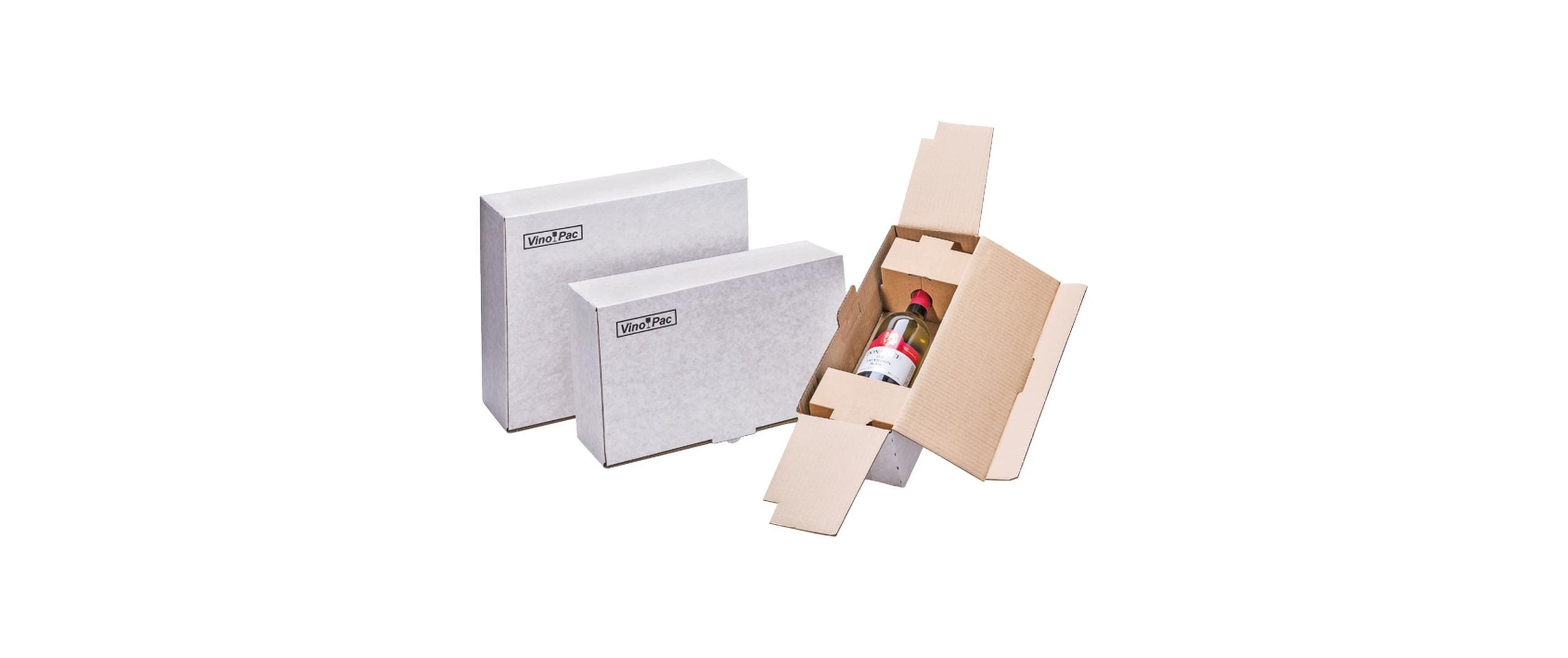 Brieger Postversandverpackung VinoPac weiss für 1 Flasche. 332 x 113 x 93